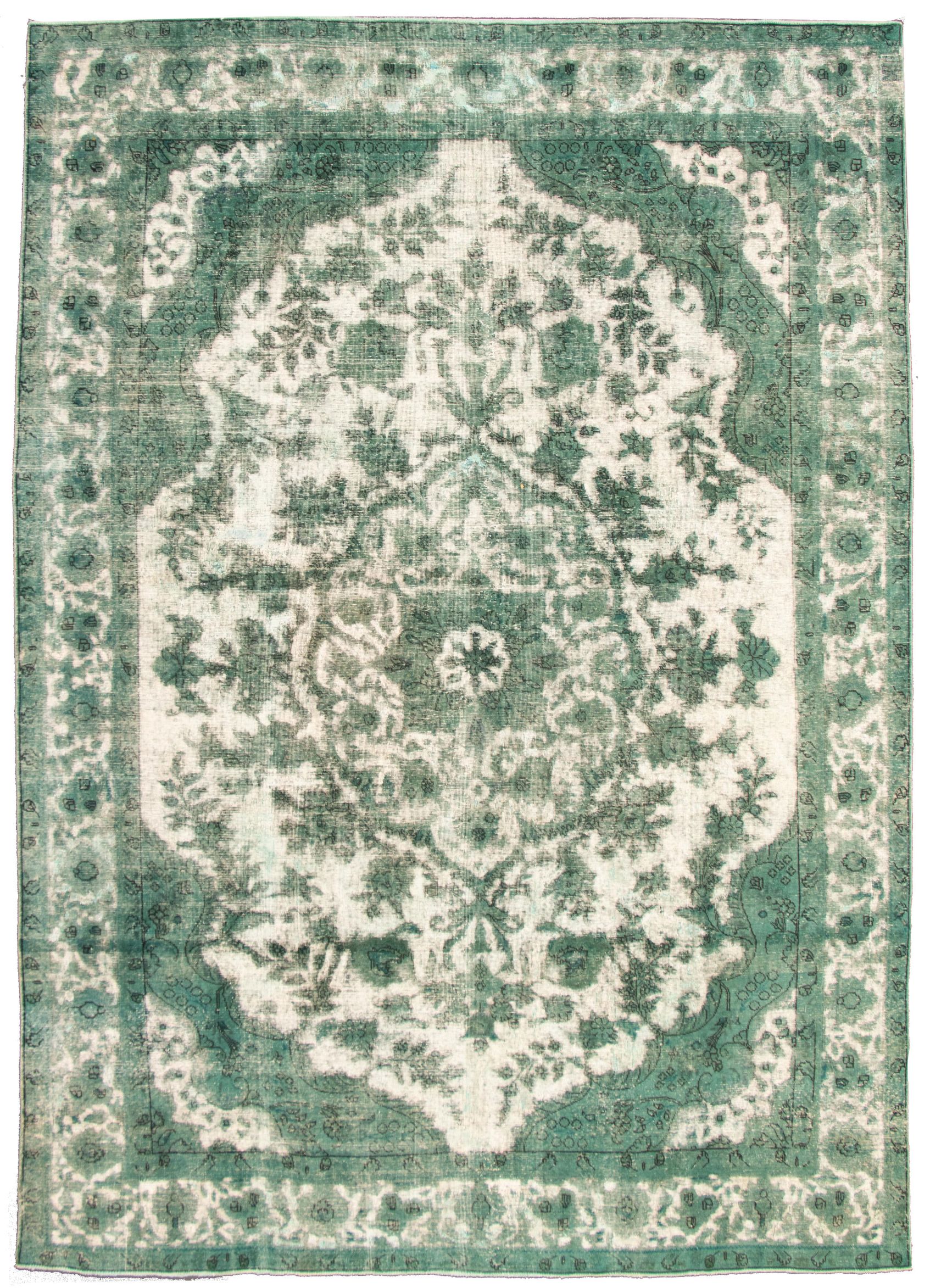 Hand-knotted Color Transition Teal Wool Rug 9'2" x 12'9" Size: 9'2" x 12'9"  