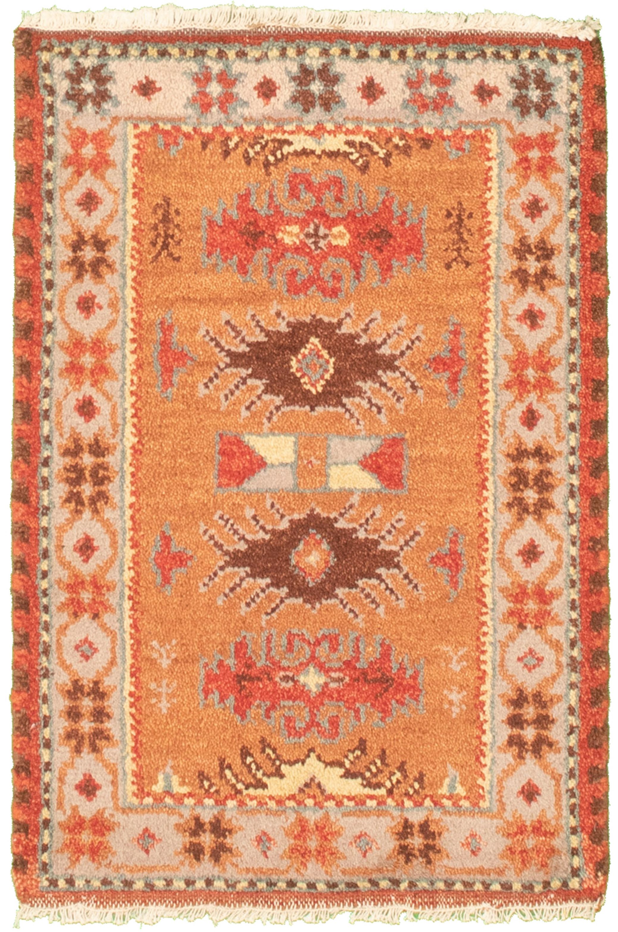 Hand-knotted Royal Kazak Copper Cotton Rug 2'1" x 3'0"  Size: 2'1" x 3'0"  