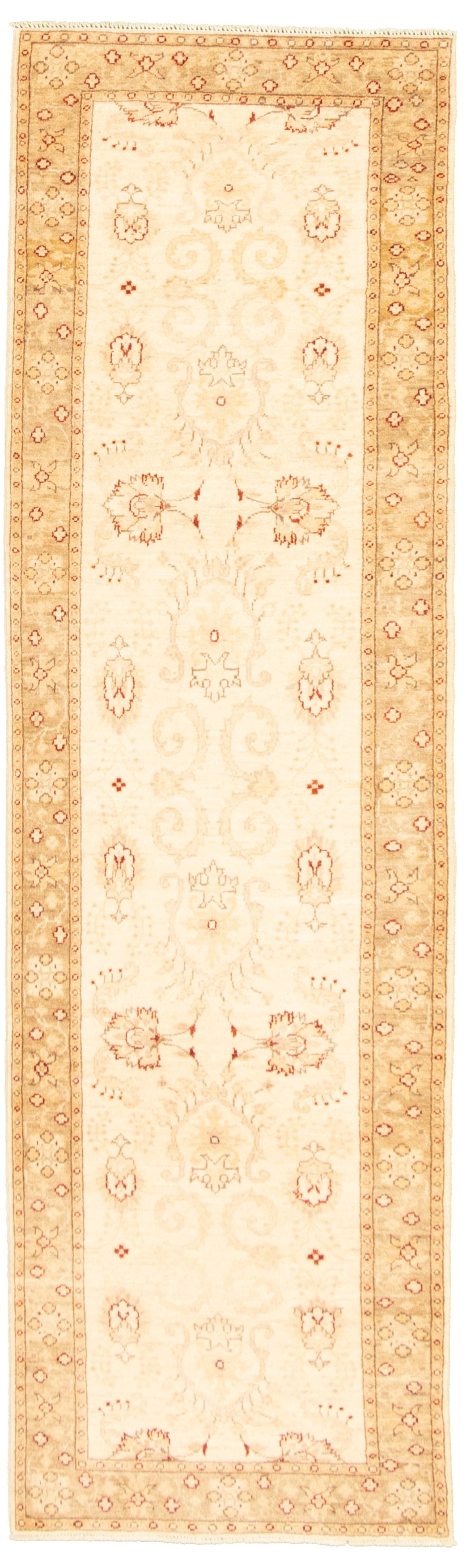 Hand-knotted Chobi Finest Cream Wool Rug 2'9" x 9'3" Size: 2'9" x 9'3"  