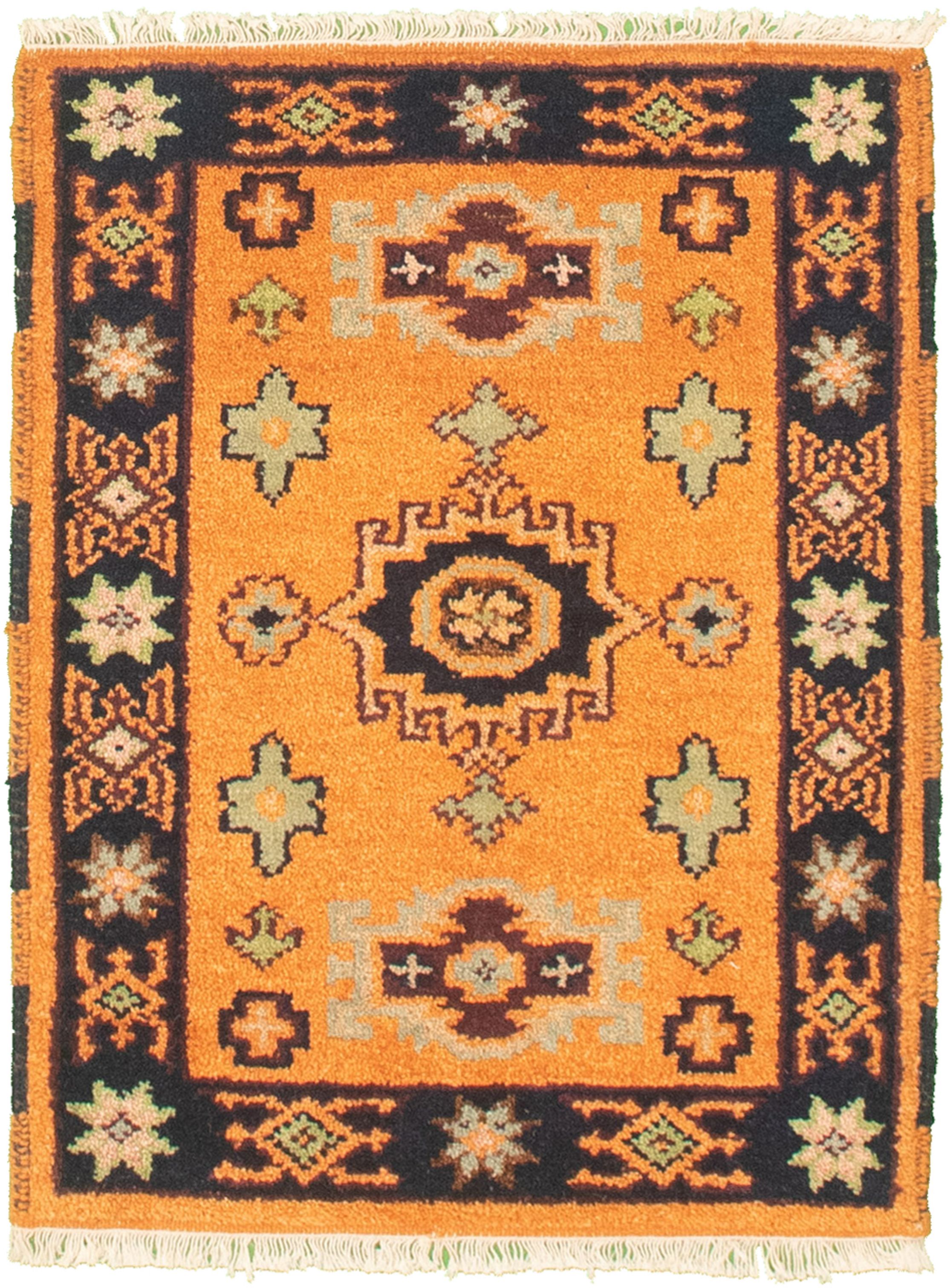 Hand-knotted Royal Kazak Light Orange Cotton Rug 2'1" x 3'0"  Size: 2'1" x 3'0"  