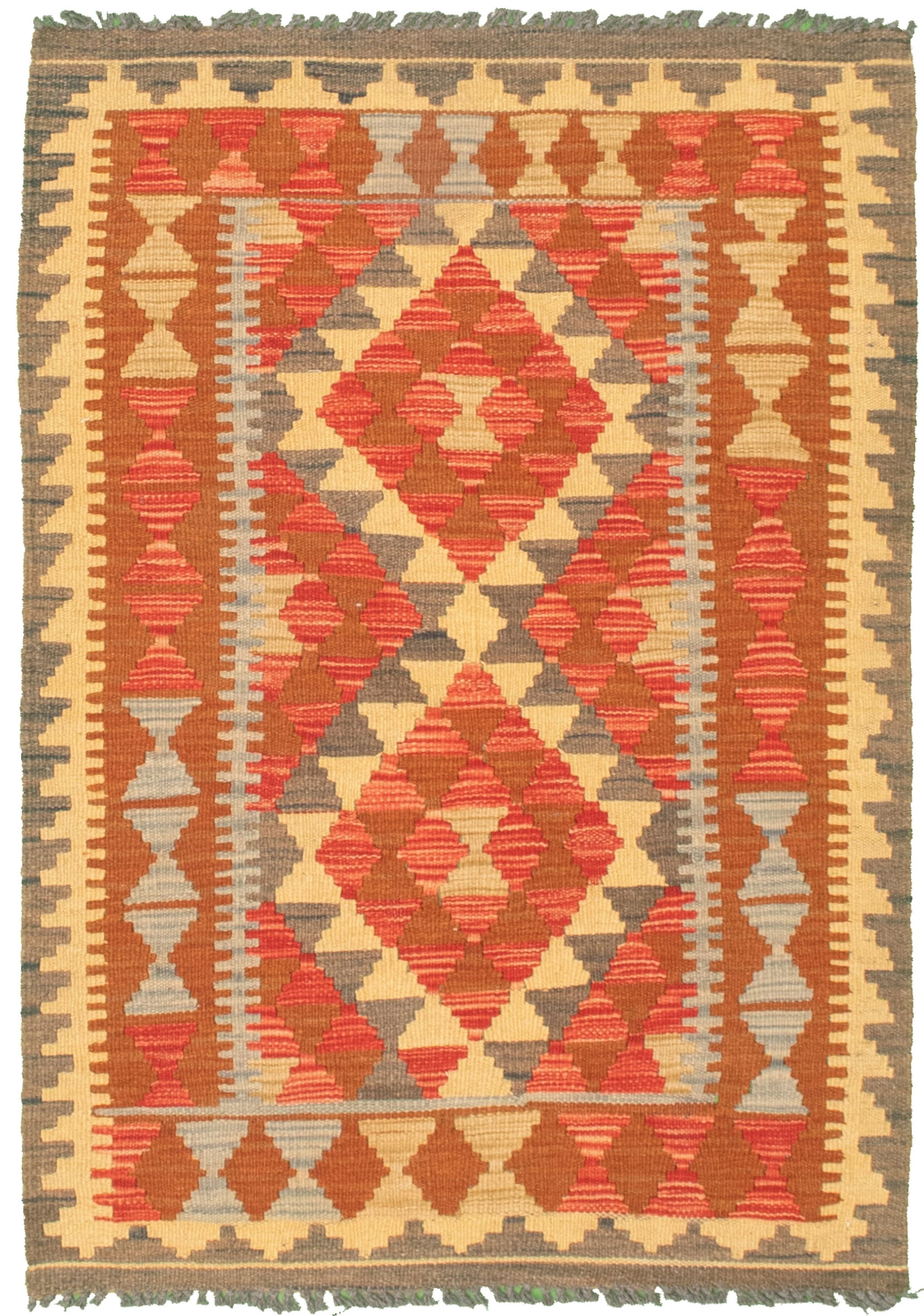 Hand woven Kashkoli FW Red Cotton Kilim 2'9" x 4'1" Size: 2'9" x 4'1"  