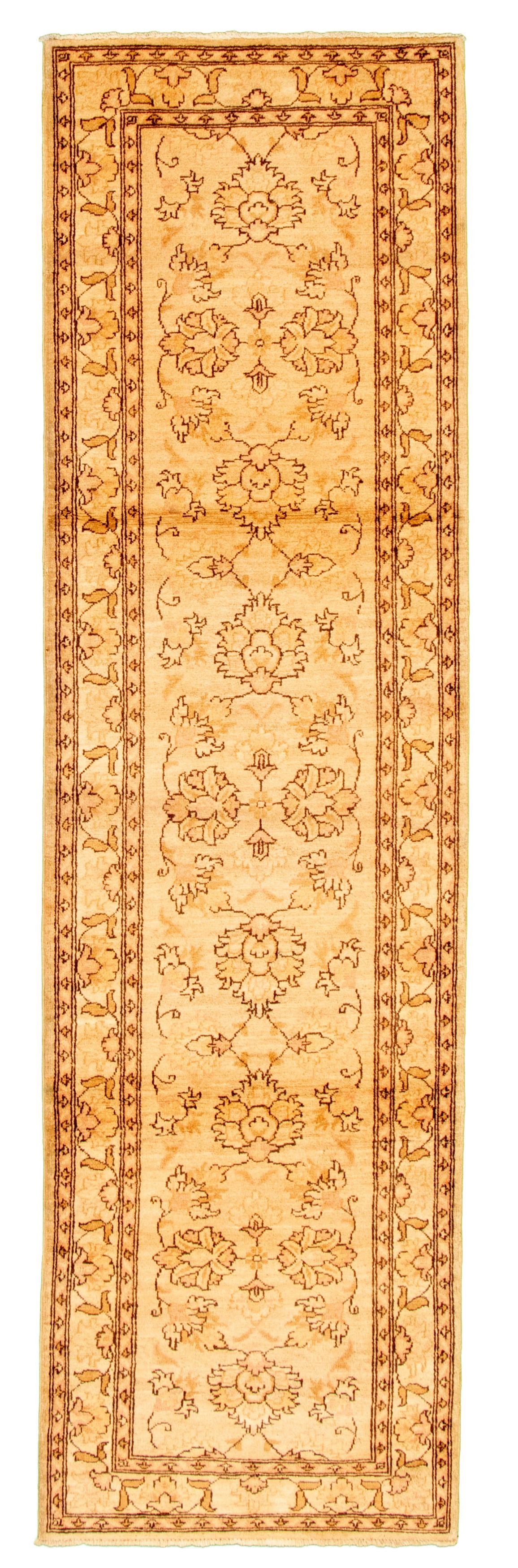 Hand-knotted Chobi Finest Ivory Wool Rug 2'9" x 9'7" Size: 2'9" x 9'7"  