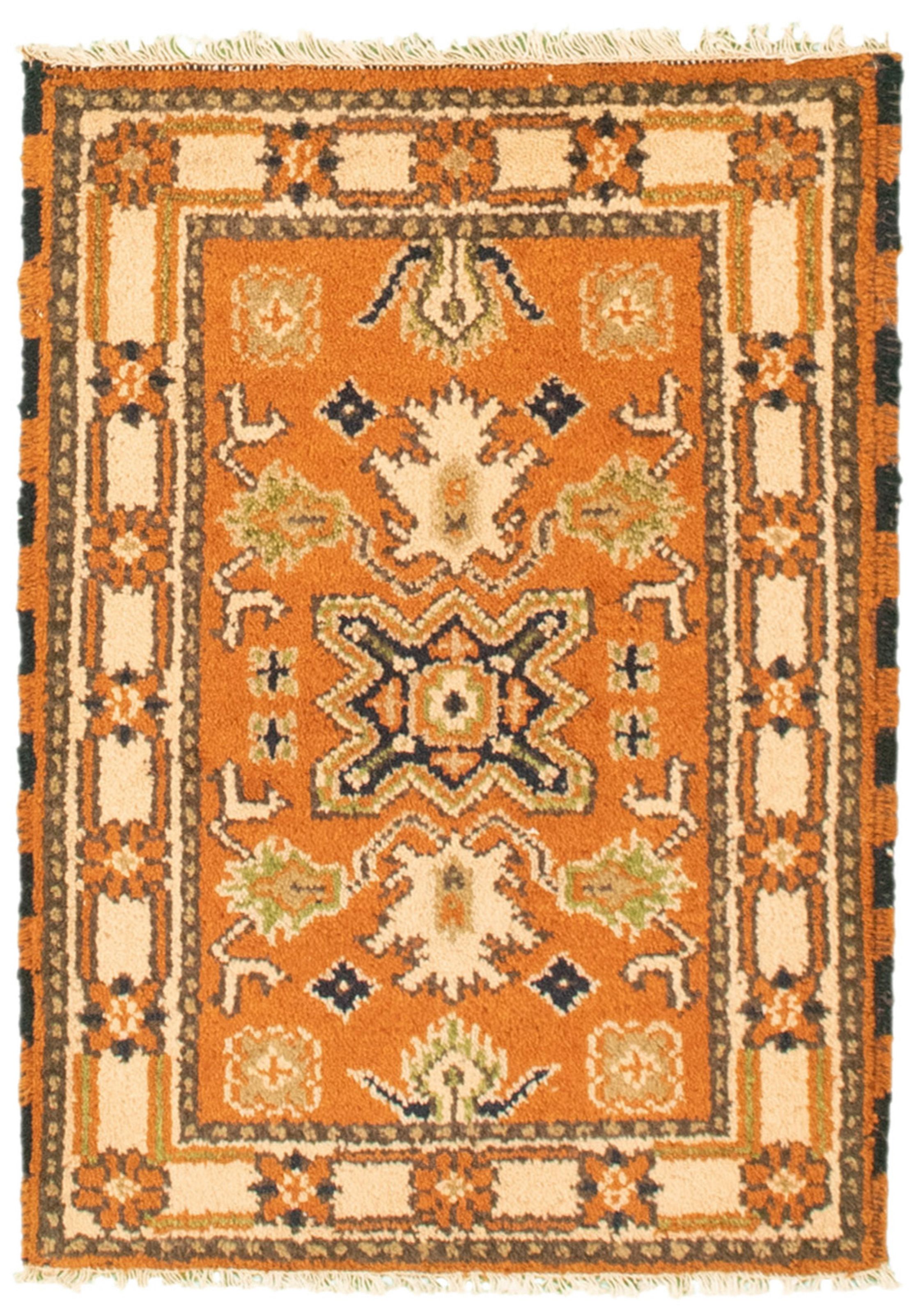 Hand-knotted Royal Kazak Burnt Orange Cotton Rug 2'1" x 3'0"  Size: 2'1" x 3'0"  