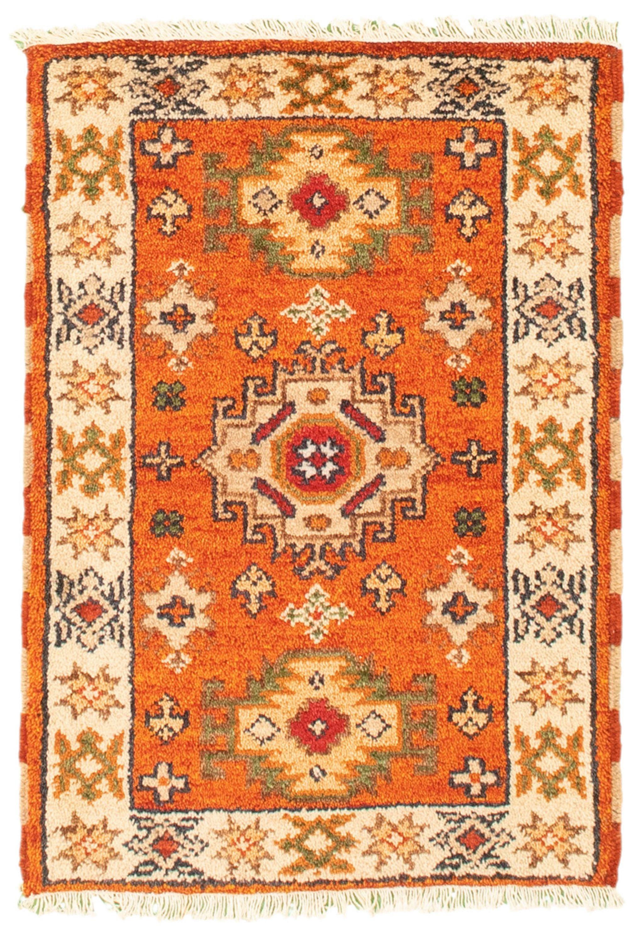 Hand-knotted Royal Kazak Burnt Orange Cotton Rug 2'1" x 3'0"  Size: 2'1" x 3'0"  