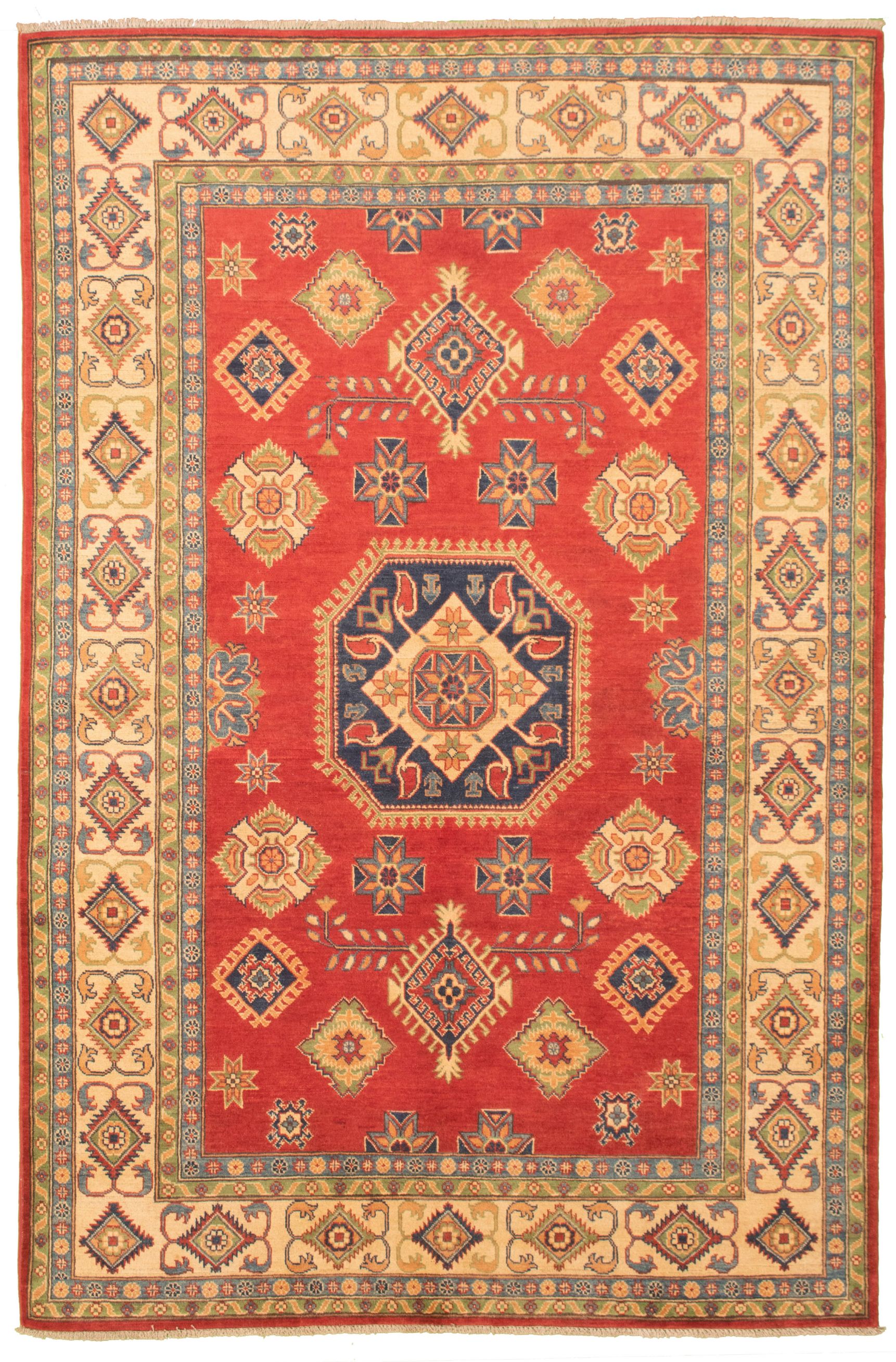 Hand-knotted Finest Gazni Red Wool Rug 6'5" x 9'9"  Size: 6'5" x 9'9"  