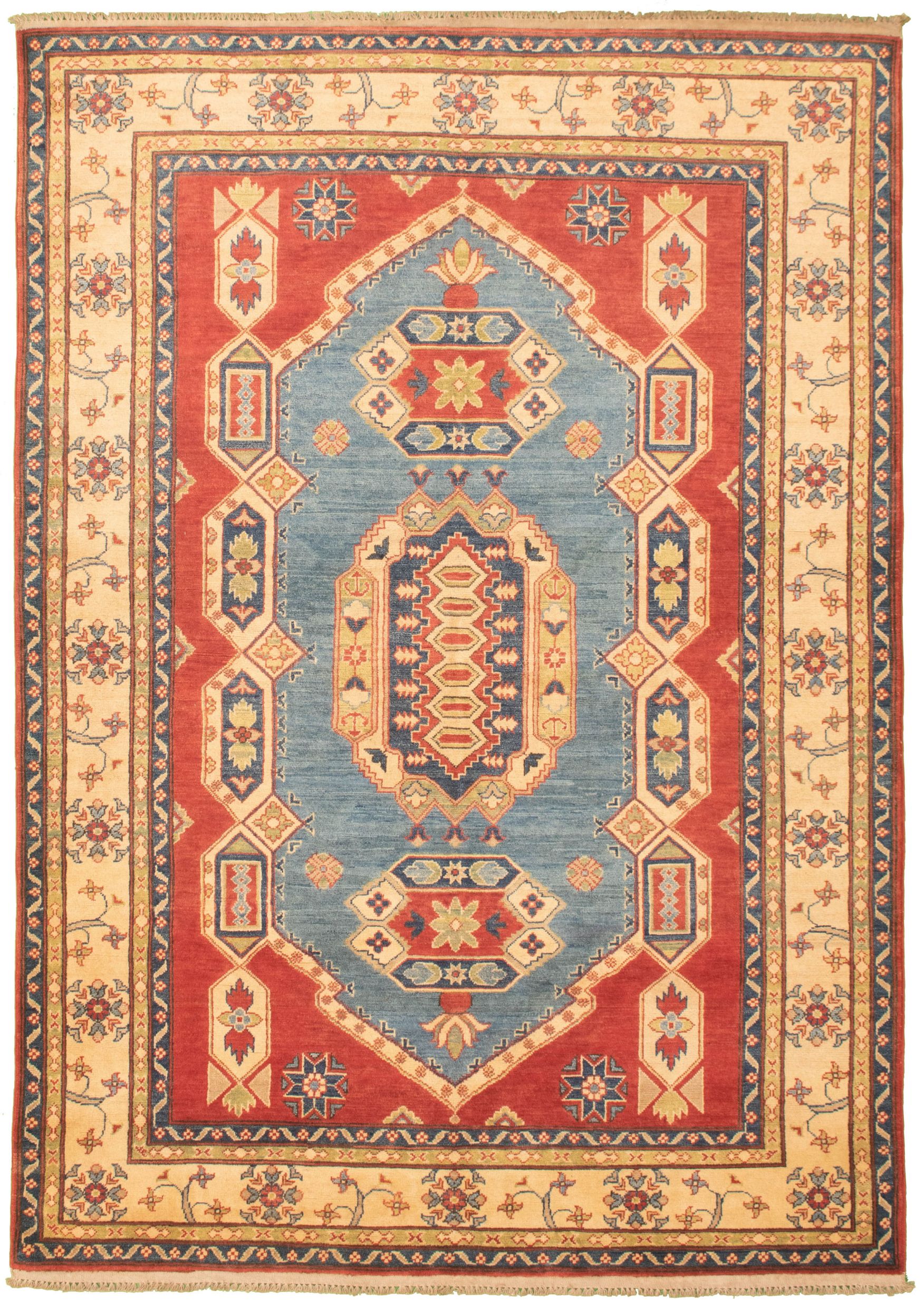 Hand-knotted Finest Gazni Red Wool Rug 6'3" x 9'1"  Size: 6'3" x 9'1"  