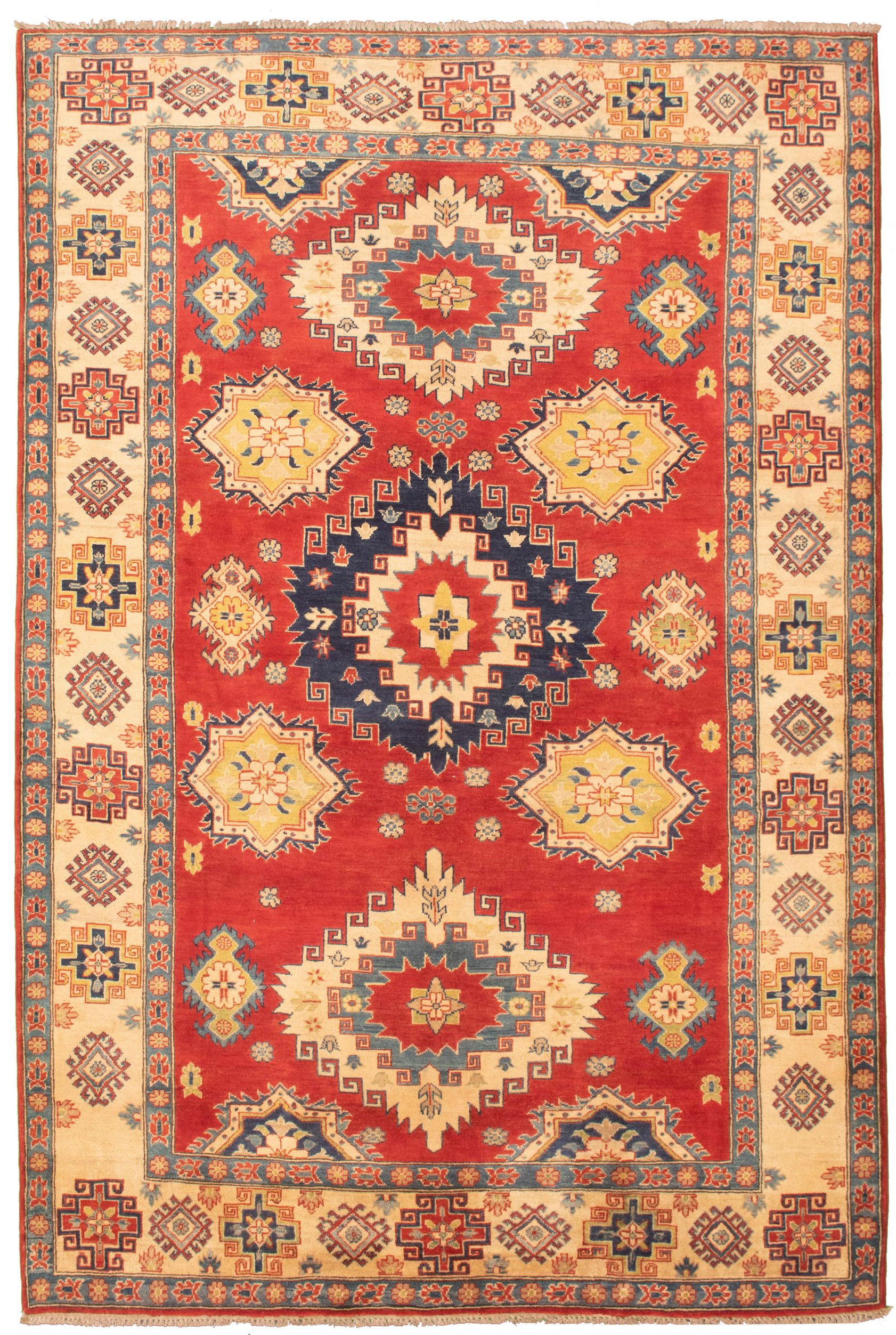 Hand-knotted Finest Gazni Red Wool Rug 6'7" x 9'11"  Size: 6'7" x 9'11"  