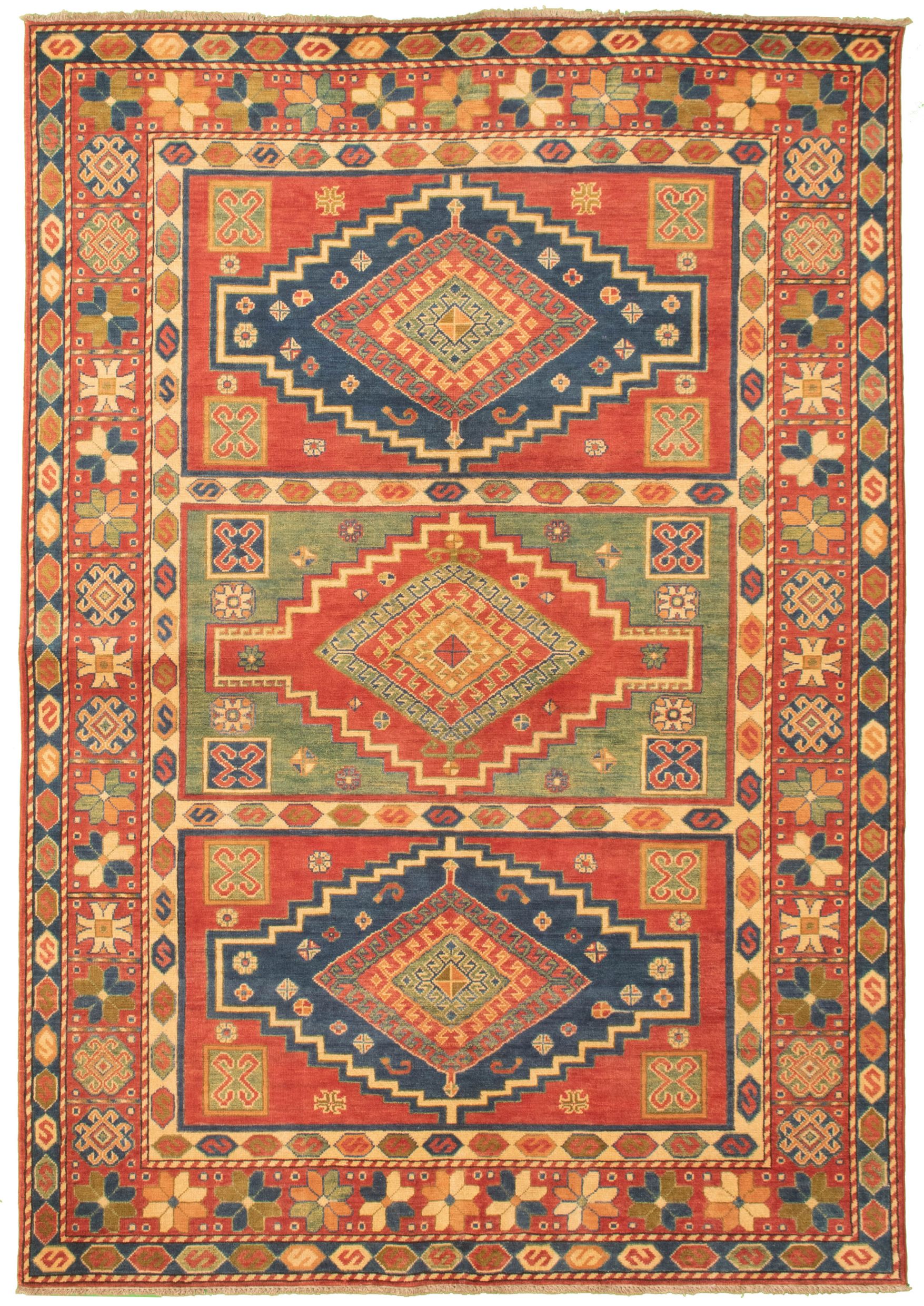 Hand-knotted Finest Gazni Red Wool Rug 6'1" x 9'0"  Size: 6'1" x 9'0"  