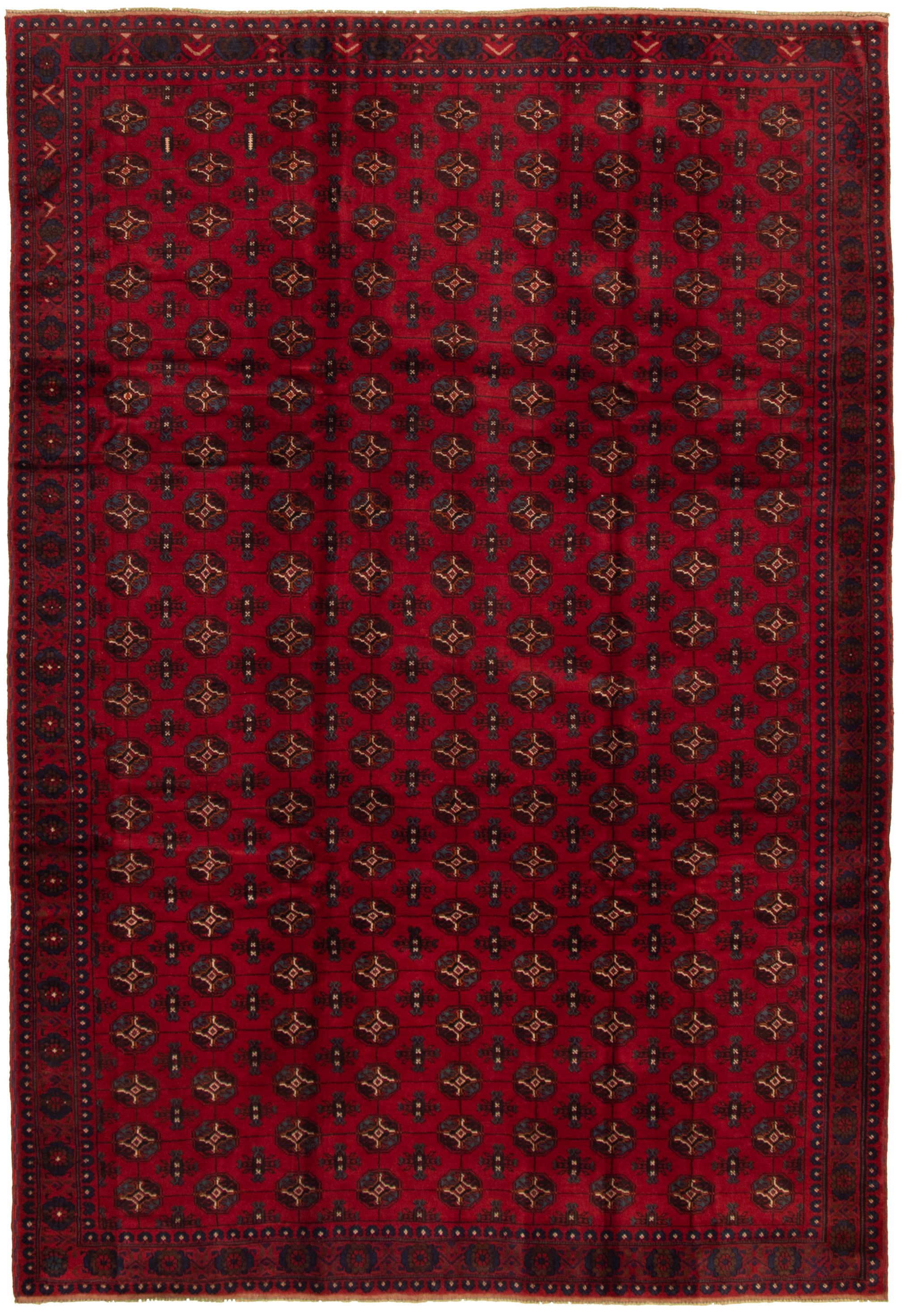 Hand-knotted Rizbaft Red Wool Rug 6'5" x 9'7" Size: 6'5" x 9'7"  