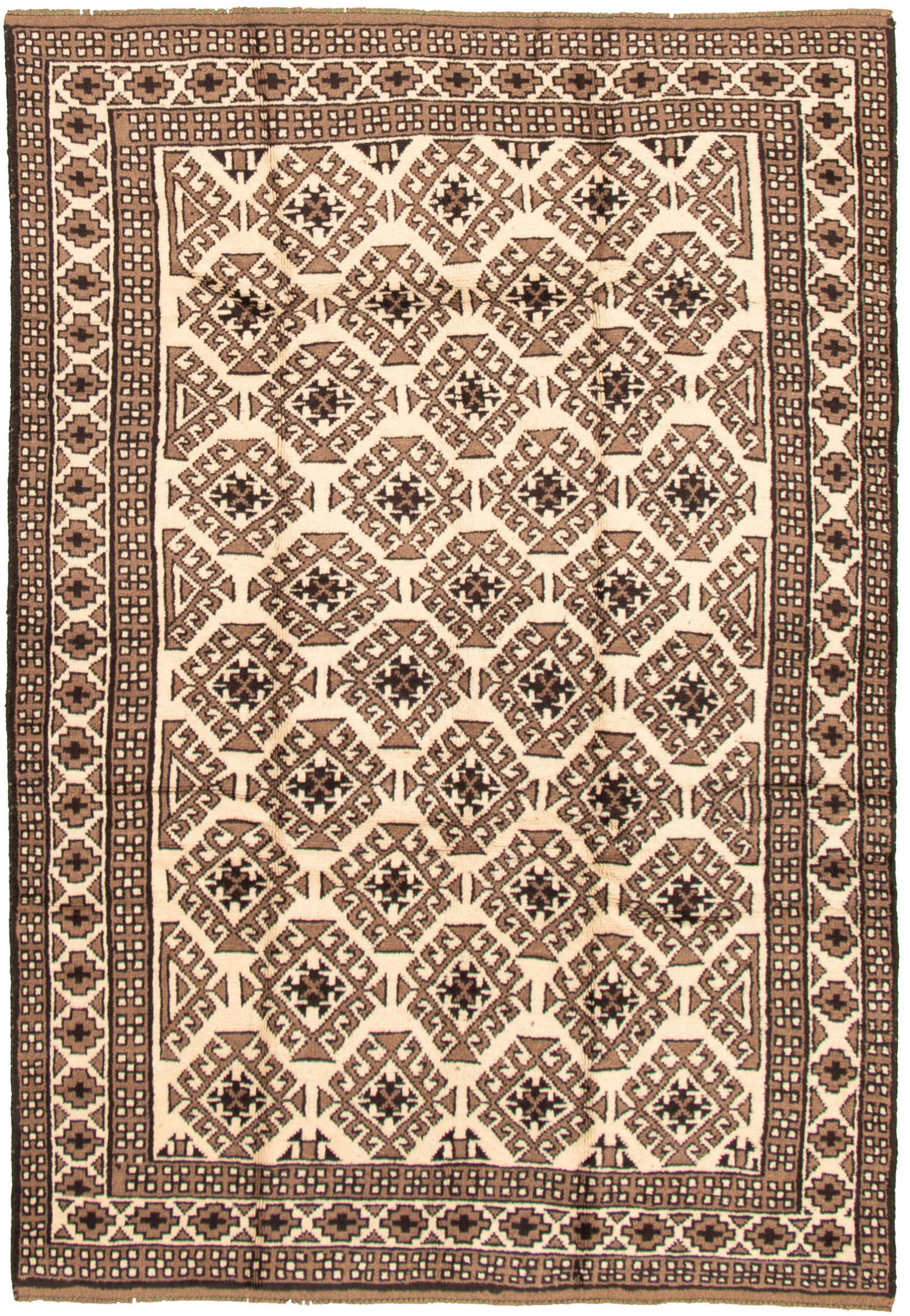 Hand-knotted Akhjah Ivory Wool Rug 5'10" x 8'6" Size: 5'10" x 8'6"  