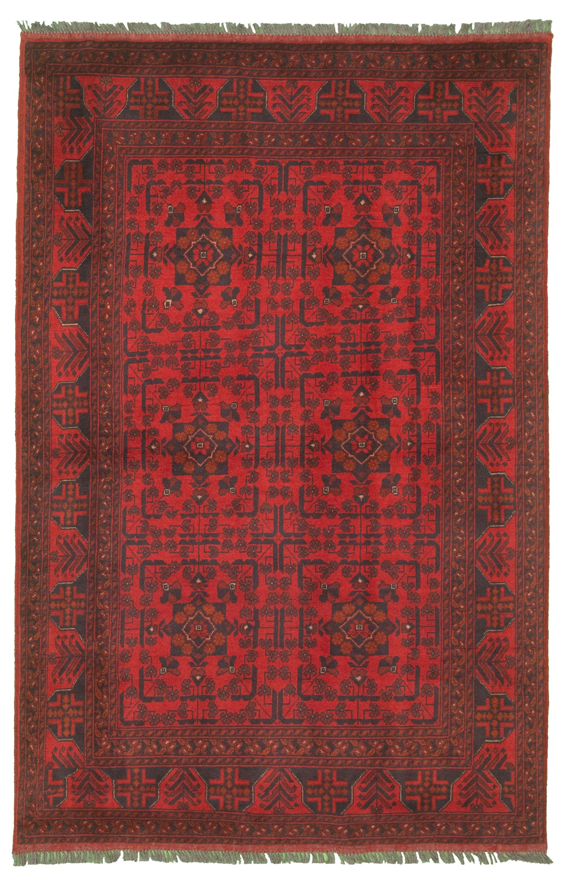 Hand-knotted Finest Khal Mohammadi Red Wool Rug 4'2" x 6'4" (16) Size: 4'2" x 6'4"  