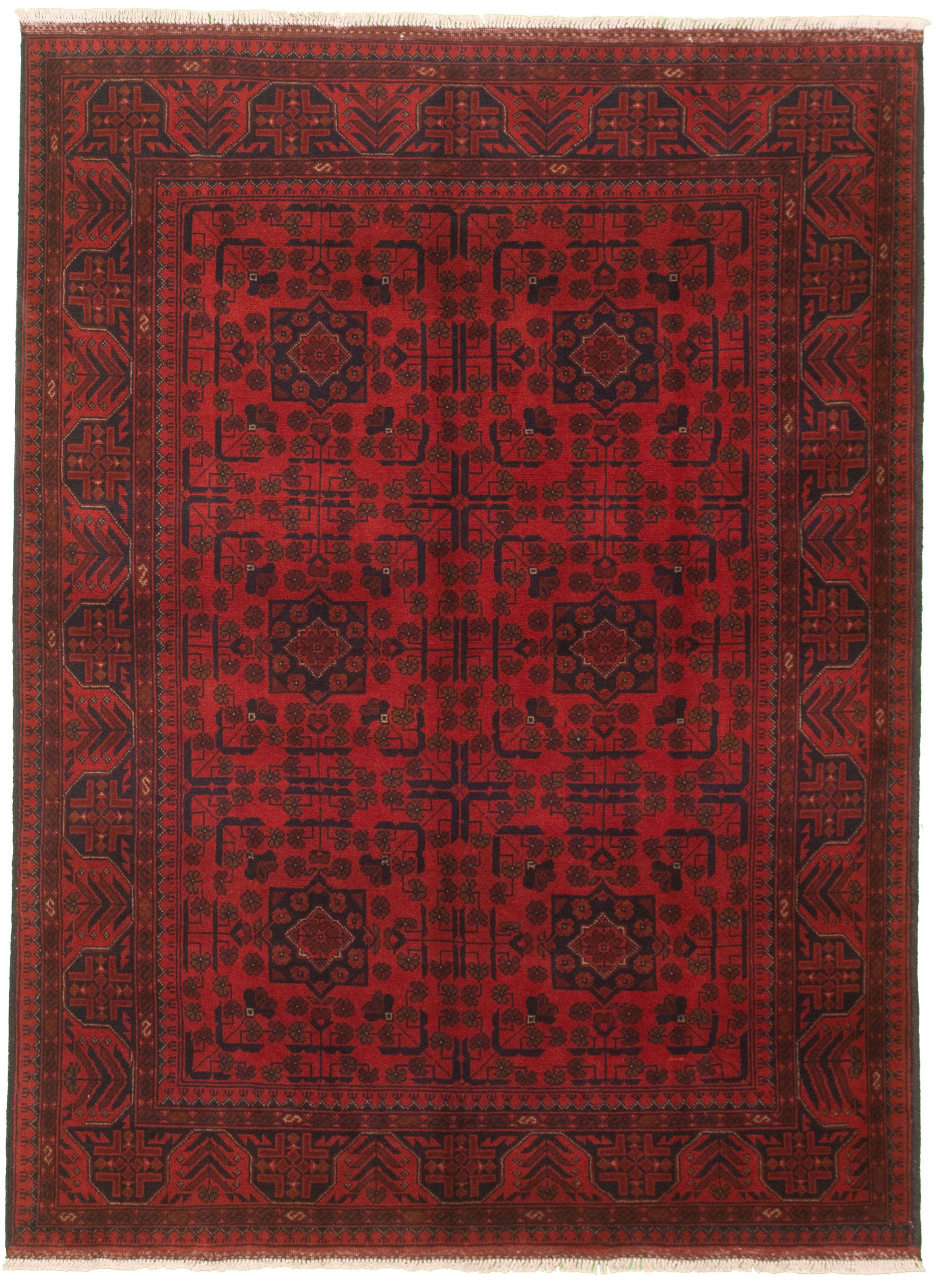 Hand-knotted Finest Khal Mohammadi Red Wool Rug 4'10" x 6'6"  Size: 4'10" x 6'6"  