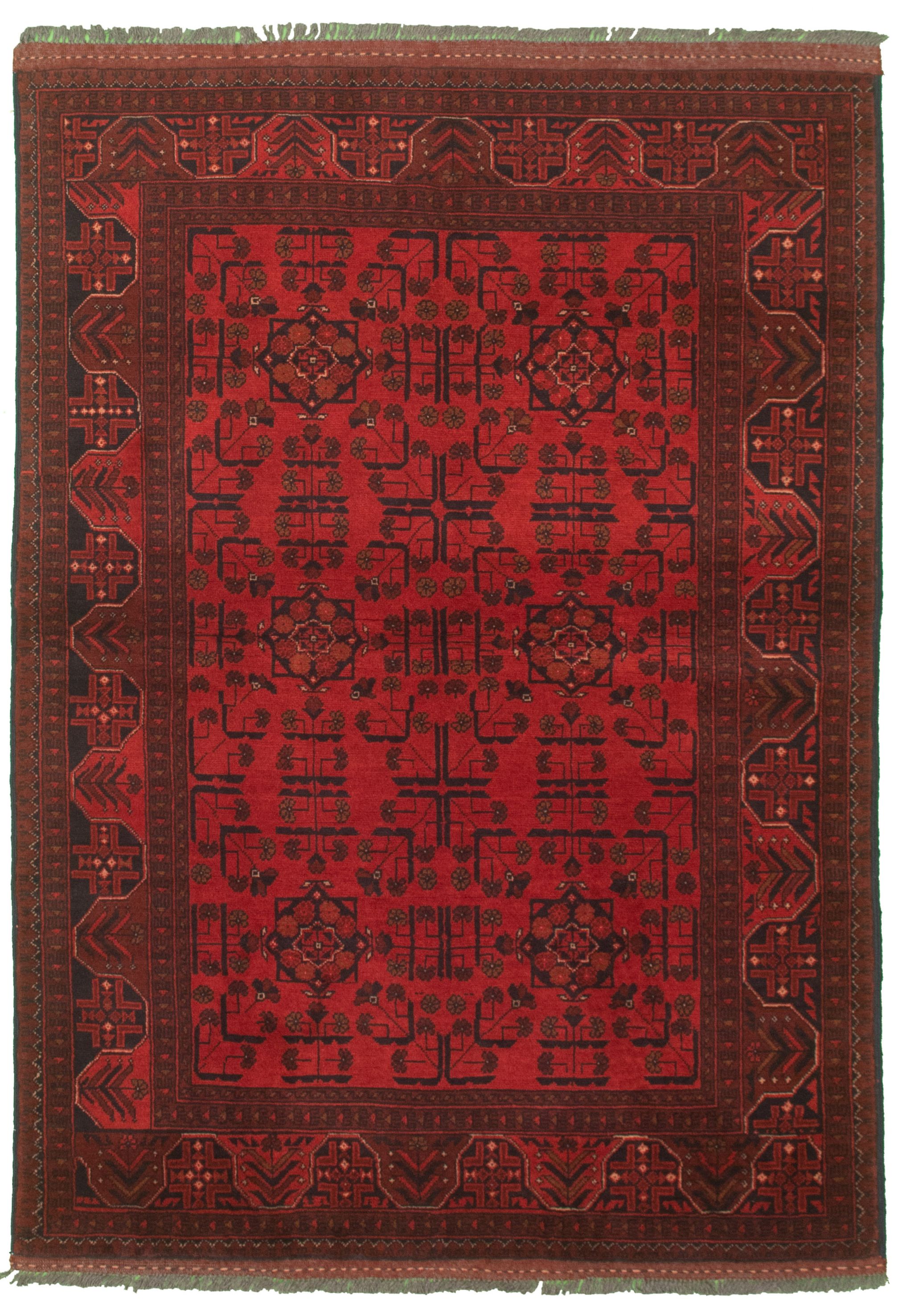 Hand-knotted Finest Khal Mohammadi Red Wool Rug 4'6" x 6'5" Size: 4'6" x 6'5"  