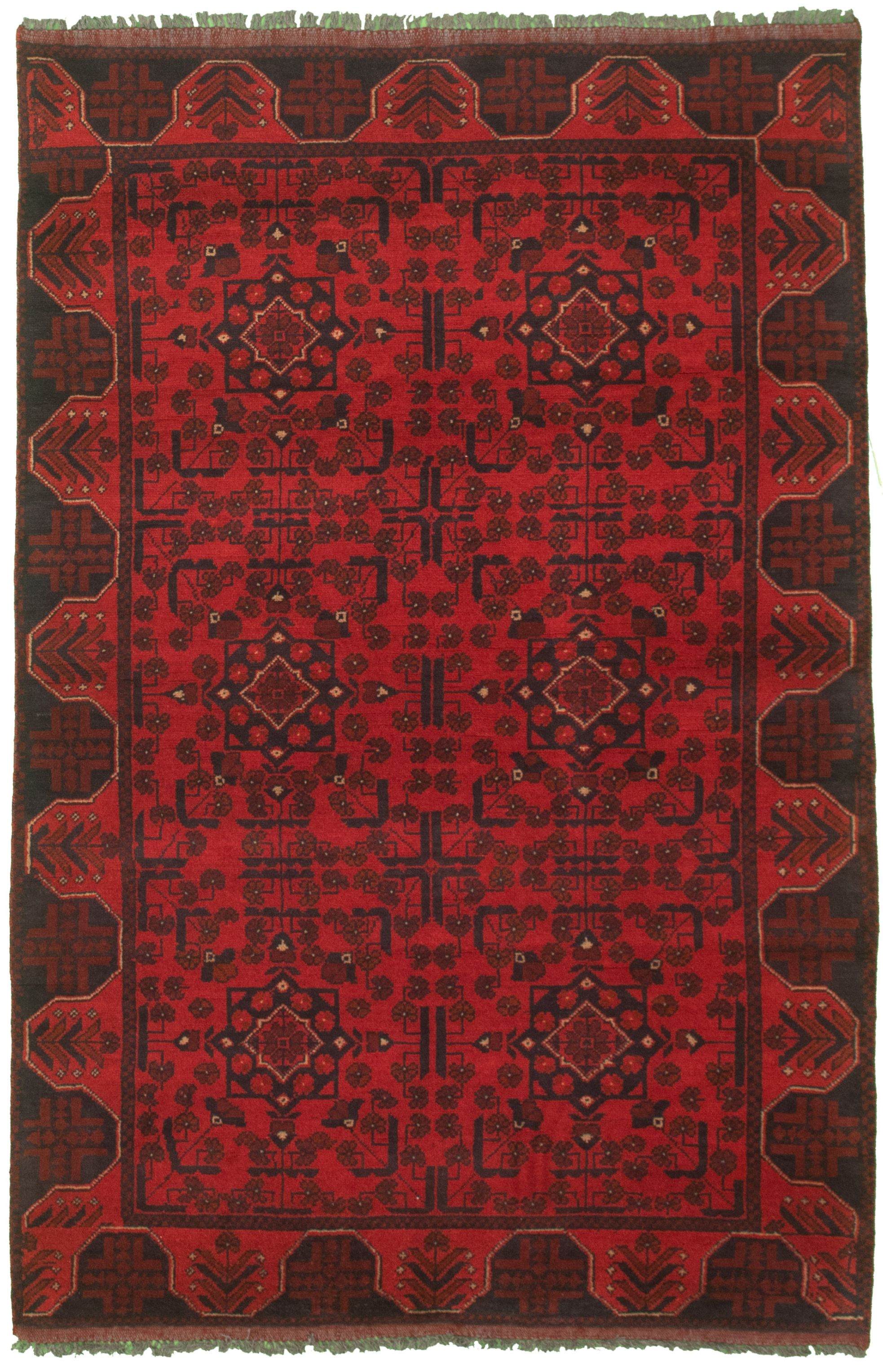 Hand-knotted Finest Khal Mohammadi Red Wool Rug 4'2" x 6'7"  Size: 4'2" x 6'7"  
