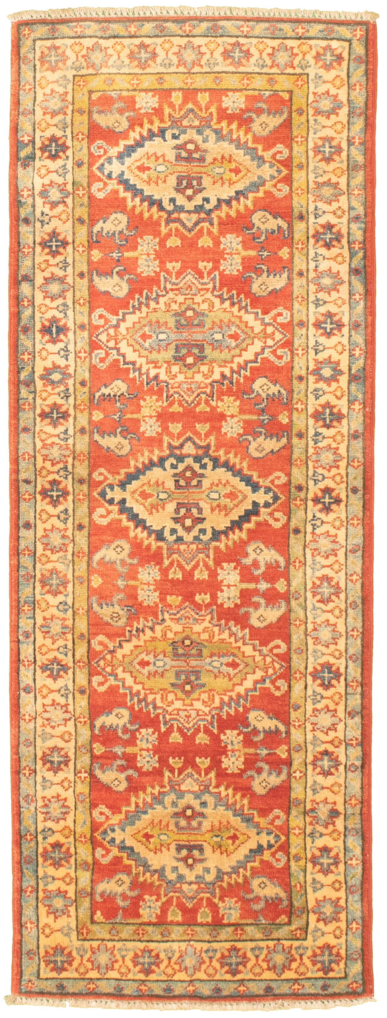 Hand-knotted Finest Gazni Red Wool Rug 2'1" x 5'10"  Size: 2'1" x 5'10"  