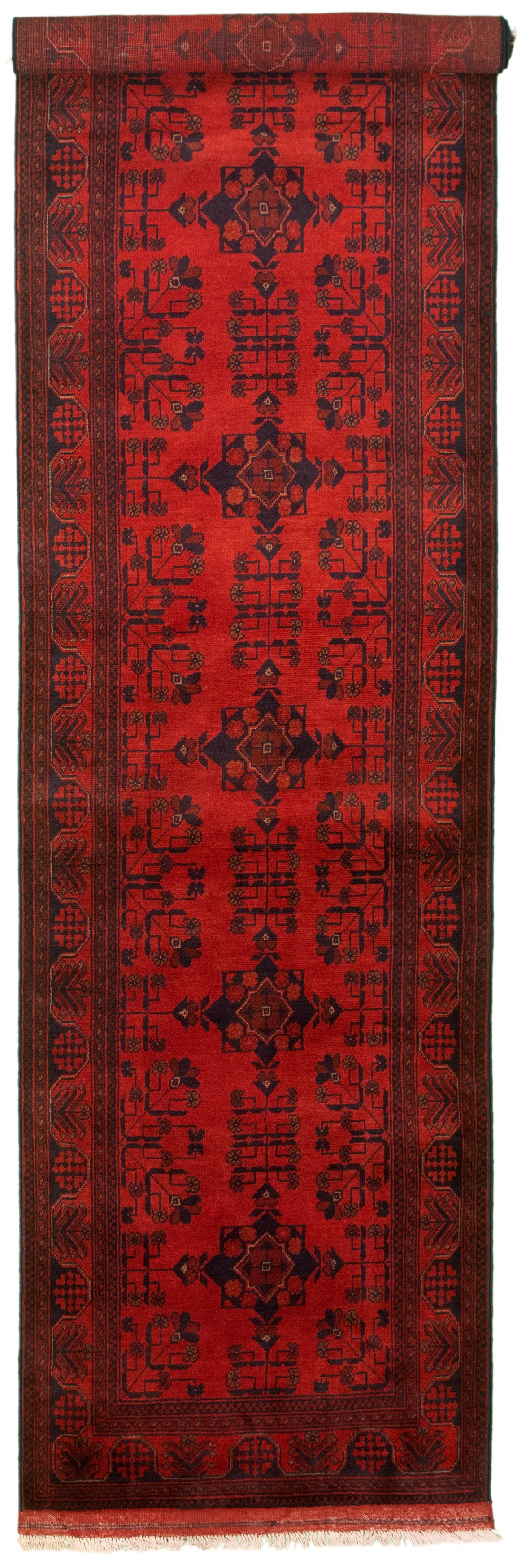 Hand-knotted Finest Khal Mohammadi Red Wool Rug 2'10" x 12'6" Size: 2'10" x 12'6"  