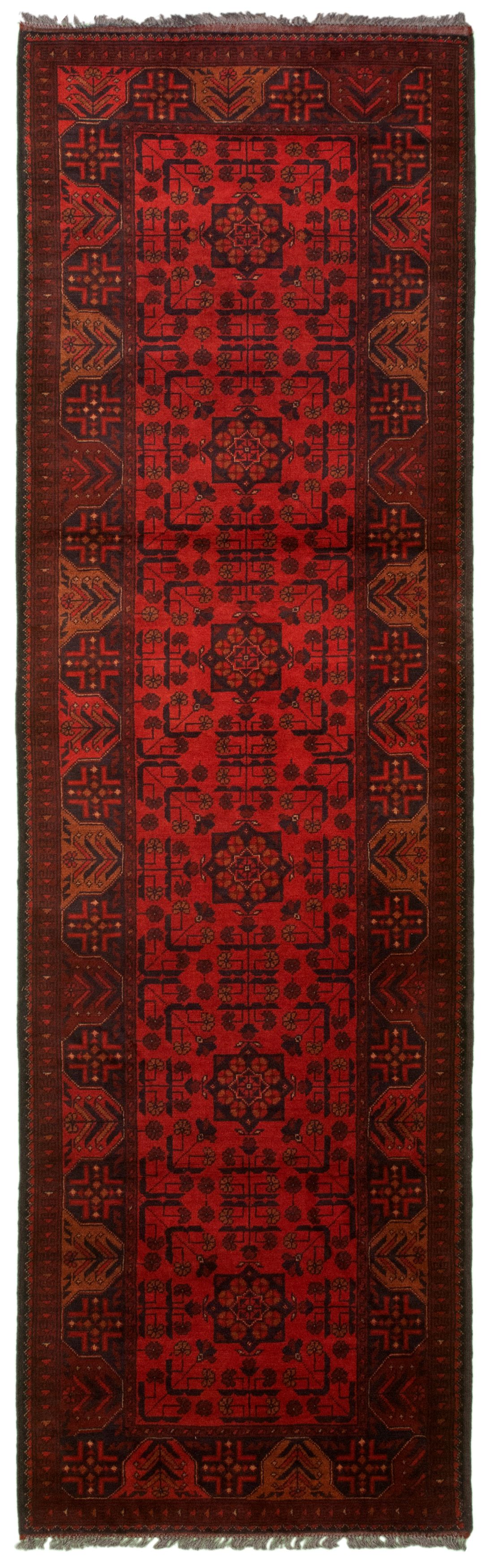 Hand-knotted Finest Khal Mohammadi Red Wool Rug 2'9" x 9'9" Size: 2'9" x 9'9"  