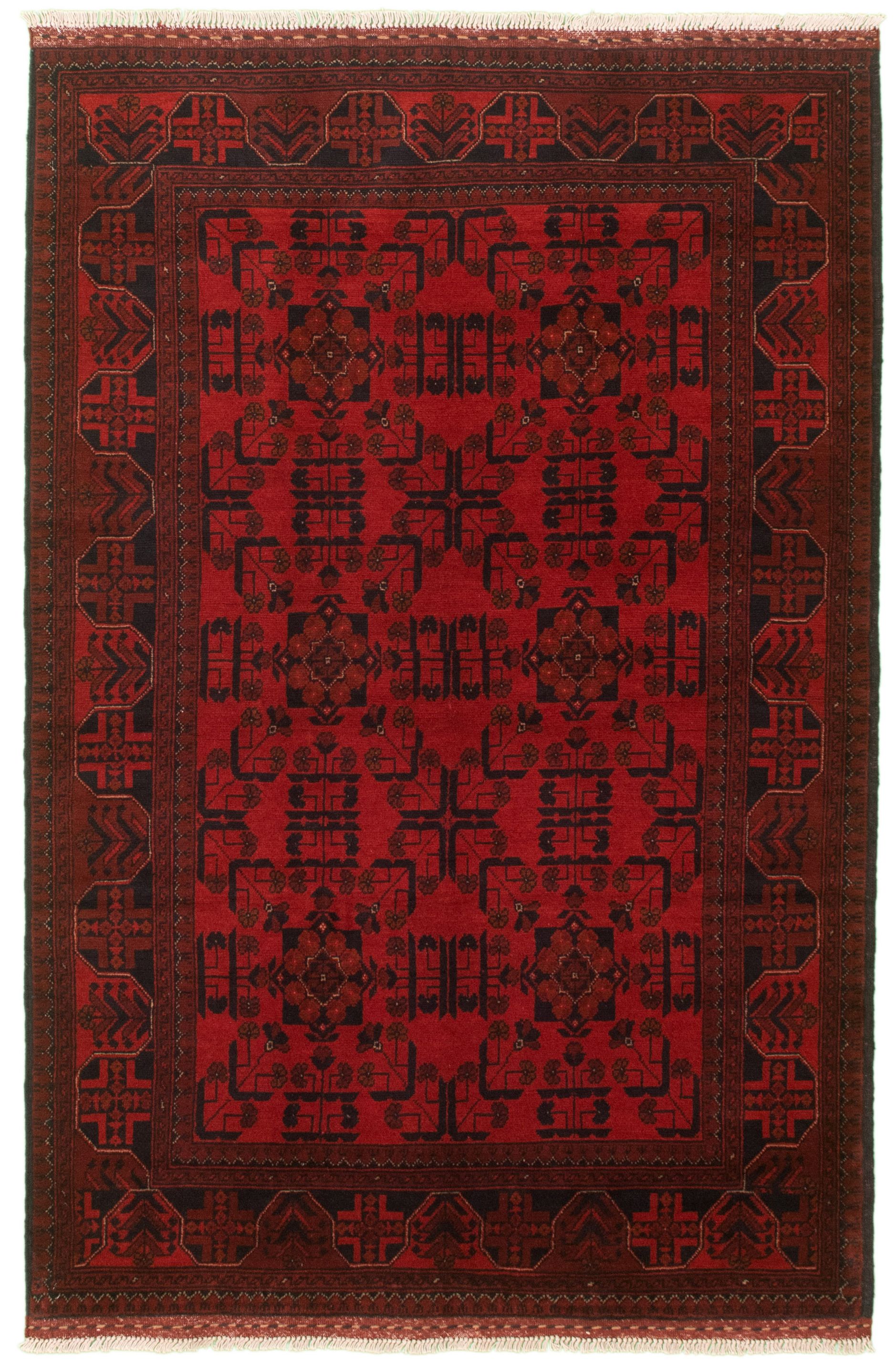 Hand-knotted Finest Khal Mohammadi Red Wool Rug 4'2" x 6'6" (16) Size: 4'2" x 6'6"  