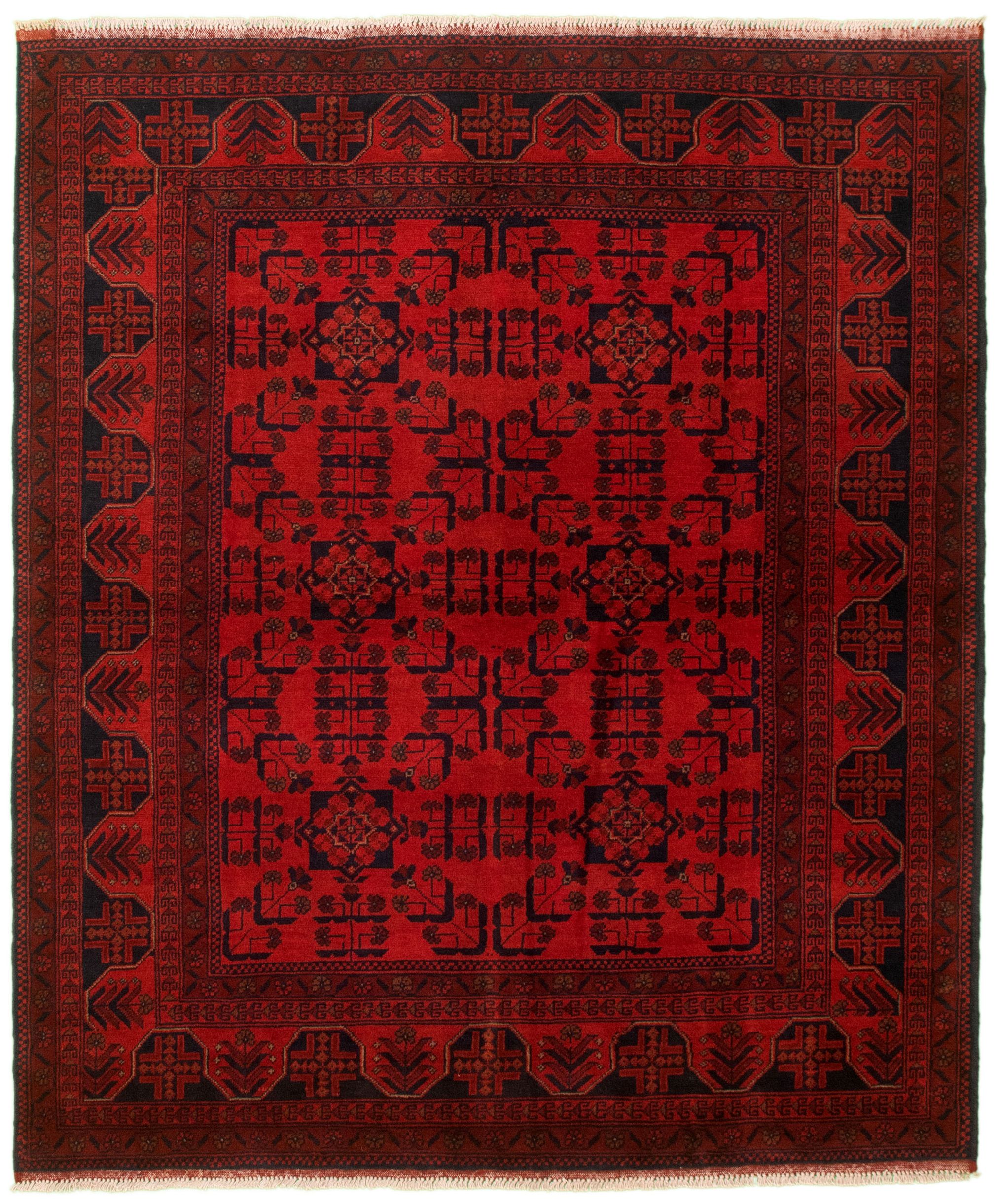 Hand-knotted Finest Khal Mohammadi Red Wool Rug 5'1" x 6'3" Size: 5'1" x 6'3"  