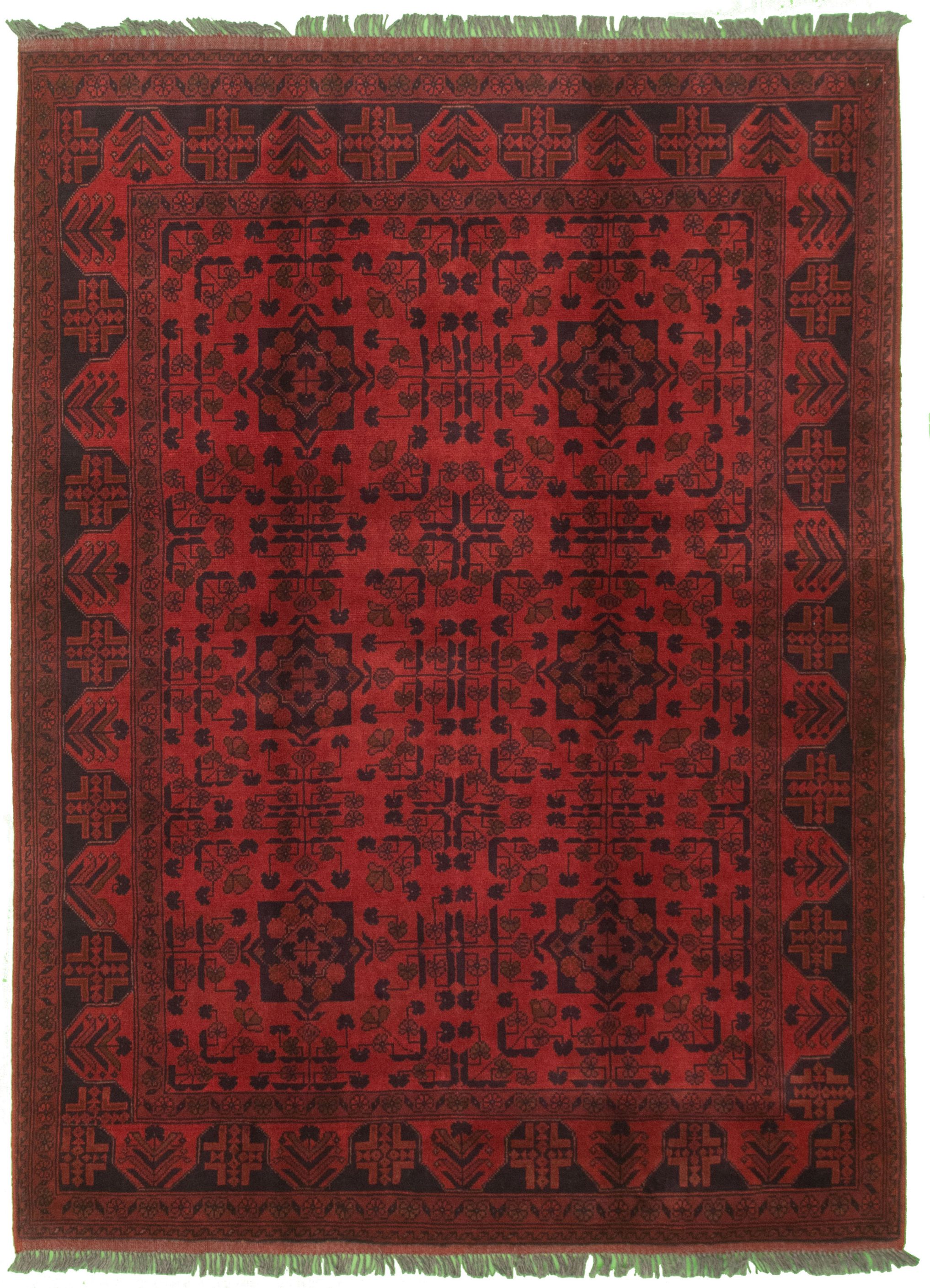 Hand-knotted Finest Khal Mohammadi Red Wool Rug 4'11" x 6'7"  Size: 4'11" x 6'7"  