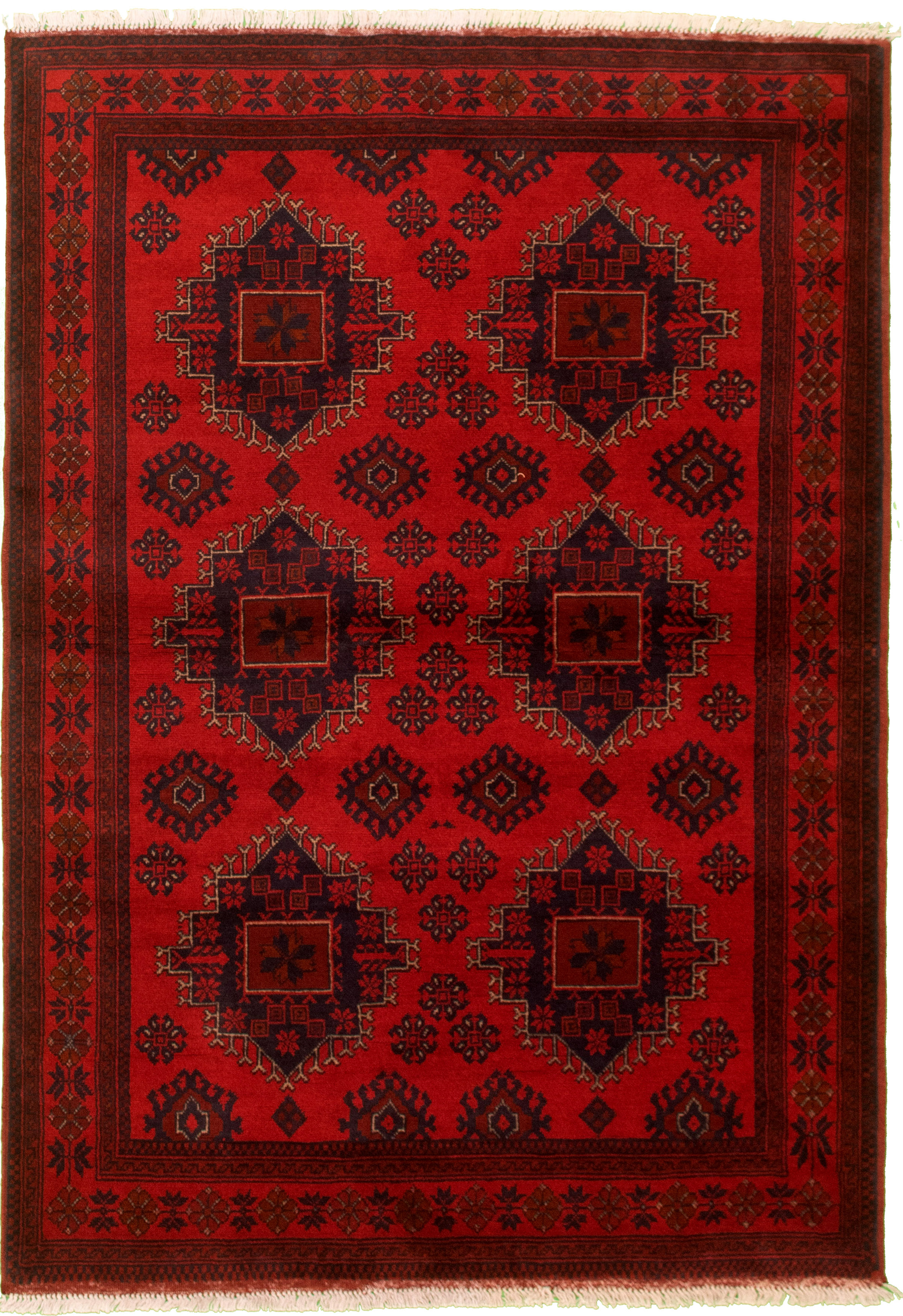 Hand-knotted Finest Khal Mohammadi Red Wool Rug 4'6" x 6'6" Size: 4'6" x 6'6"  