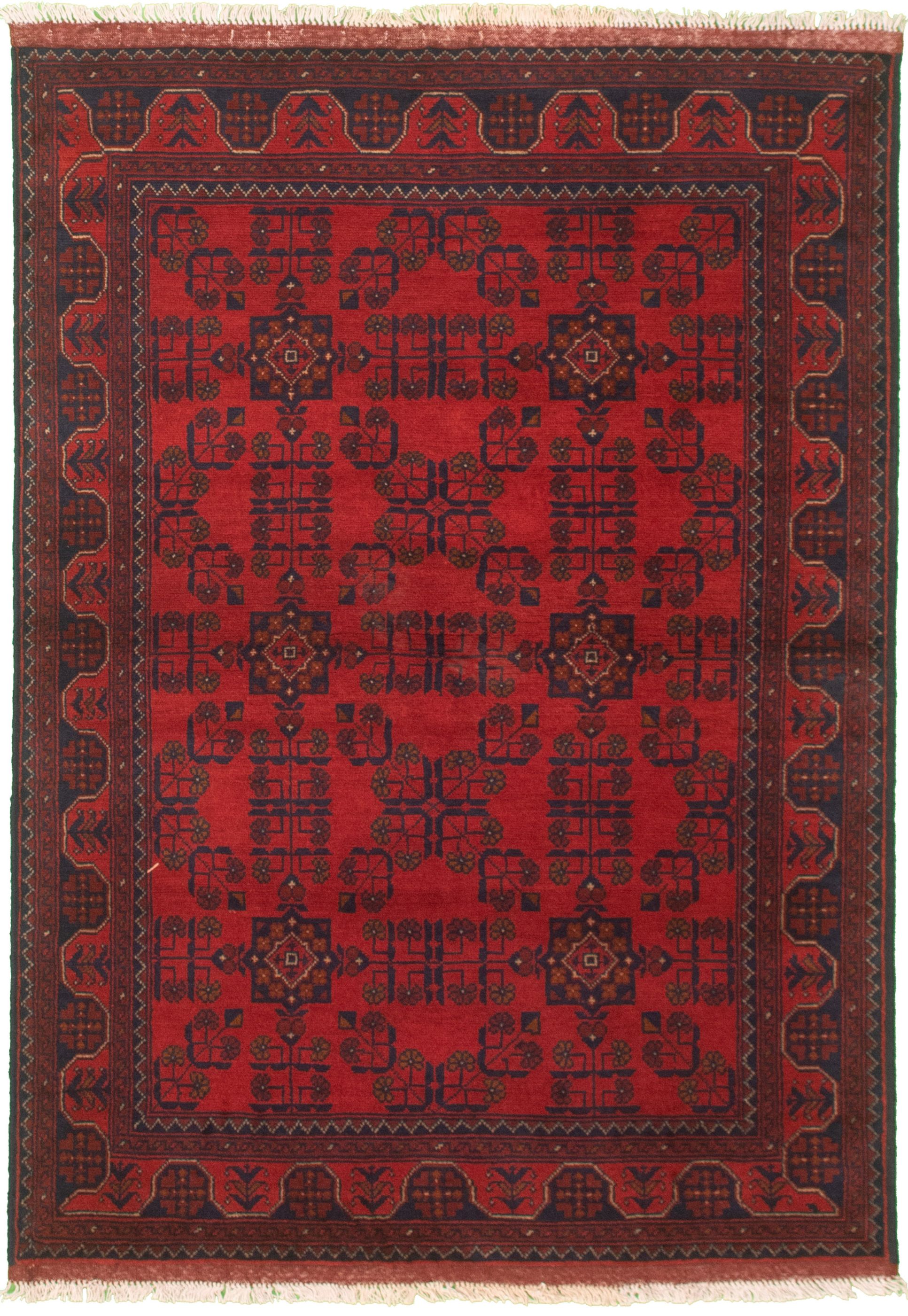 Hand-knotted Finest Khal Mohammadi Red Wool Rug 4'3" x 6'2"  Size: 4'3" x 6'2"  