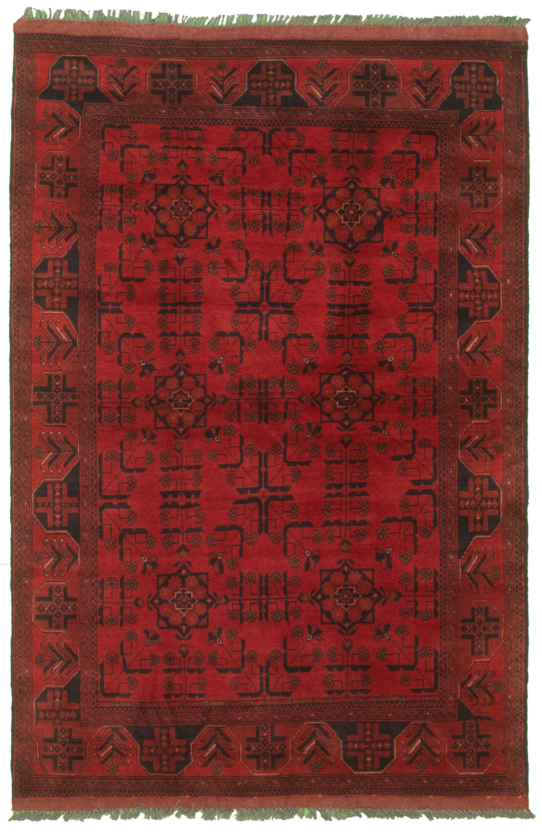 Hand-knotted Finest Khal Mohammadi Red Wool Rug 4'1" x 6'2"  Size: 4'1" x 6'2"  