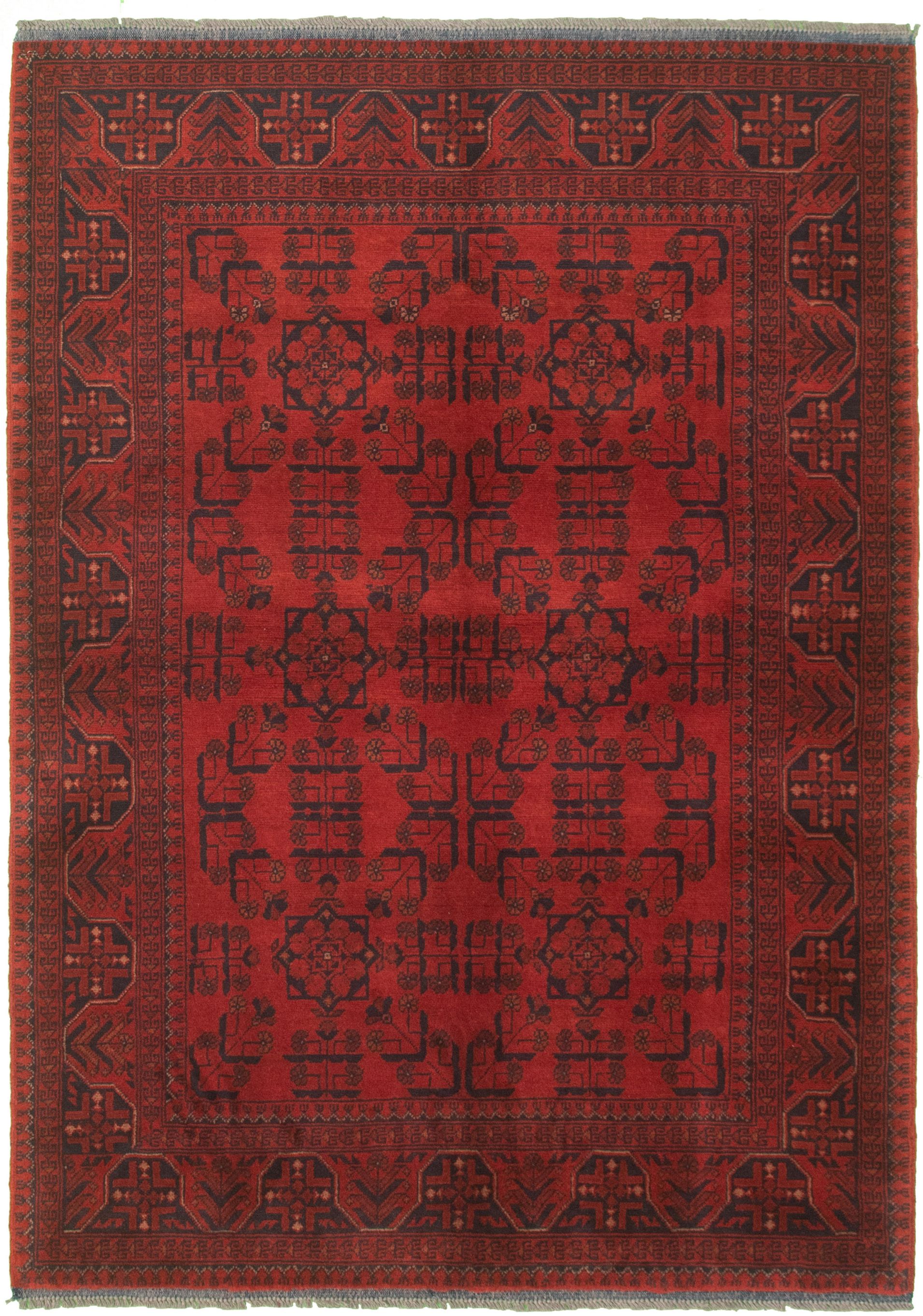 Hand-knotted Finest Khal Mohammadi Red Wool Rug 4'4" x 6'3"  Size: 4'4" x 6'3"  