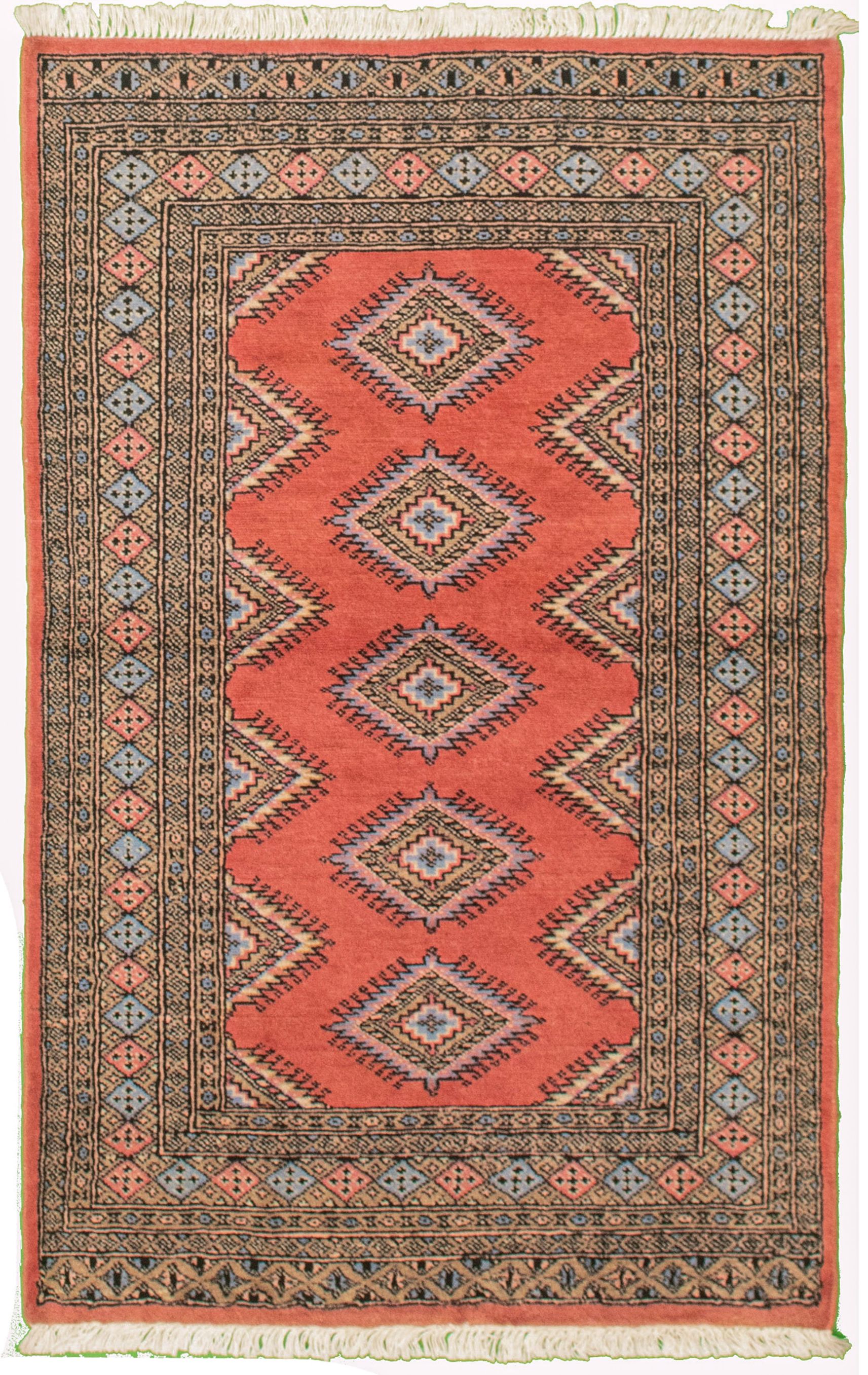 Hand-knotted Finest Peshawar Bokhara Dark Copper Wool Rug 3'1" x 5'1" Size: 3'1" x 5'1"  