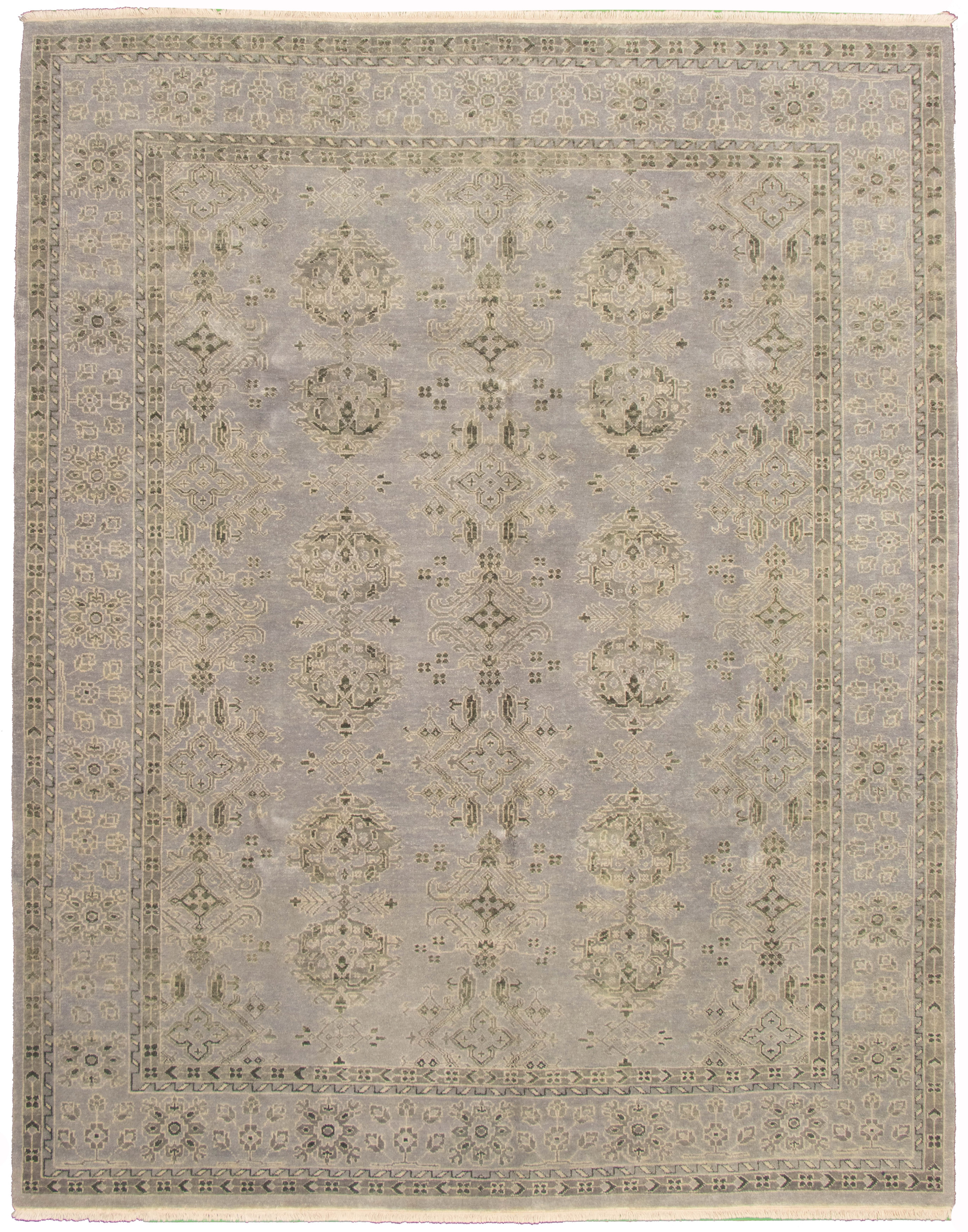 Hand-knotted Jamshidpour Grey Wool Rug 9'2" x 11'9" Size: 9'2" x 11'9"  