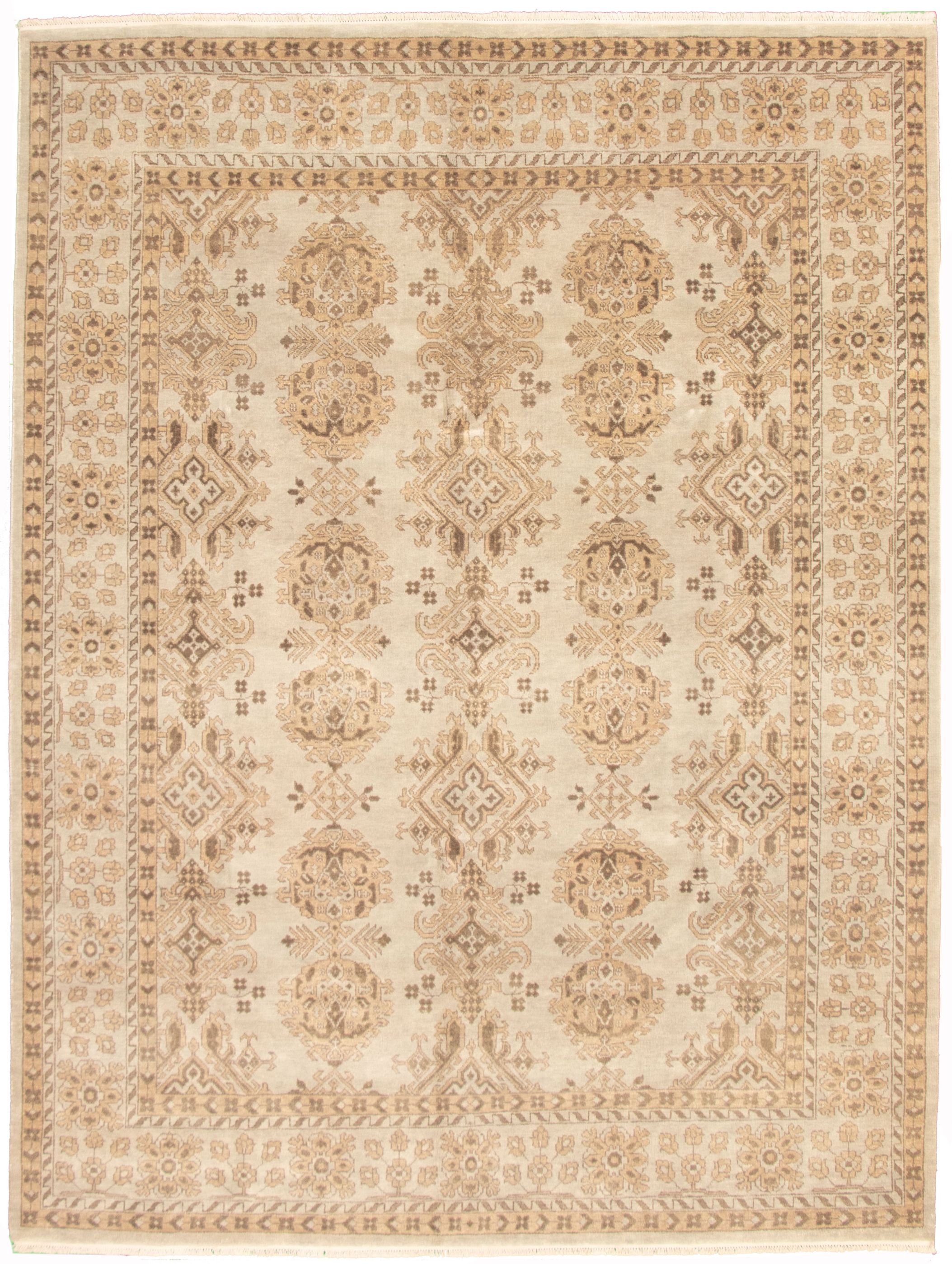 Hand-knotted Jamshidpour Light Grey Wool Rug 9'0" x 11'10" Size: 9'0" x 11'10"  