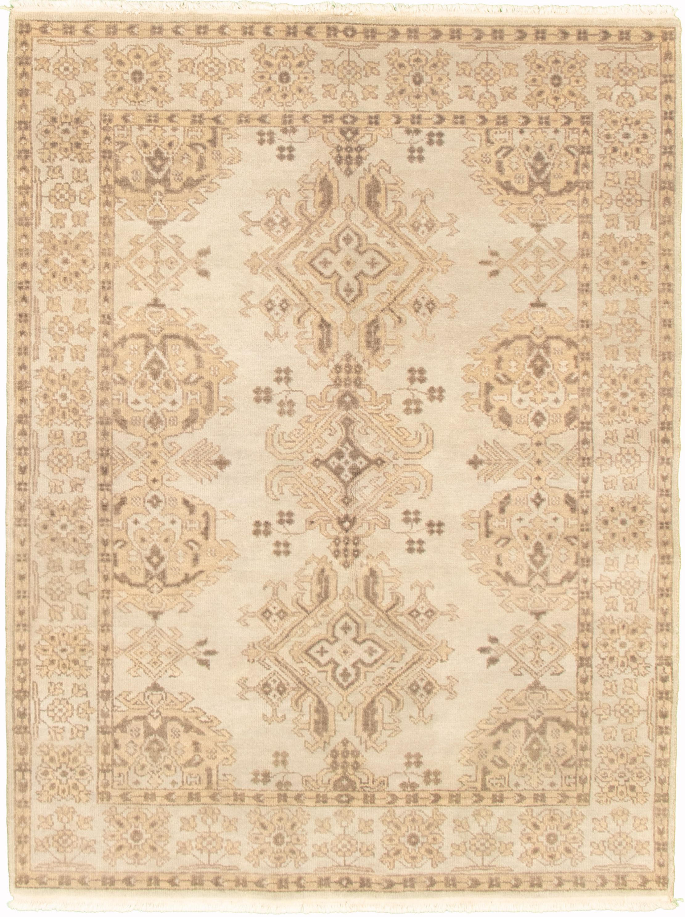 Hand-knotted Jamshidpour Light Grey Wool Rug 5'0" x 6'10" Size: 5'0" x 6'10"  