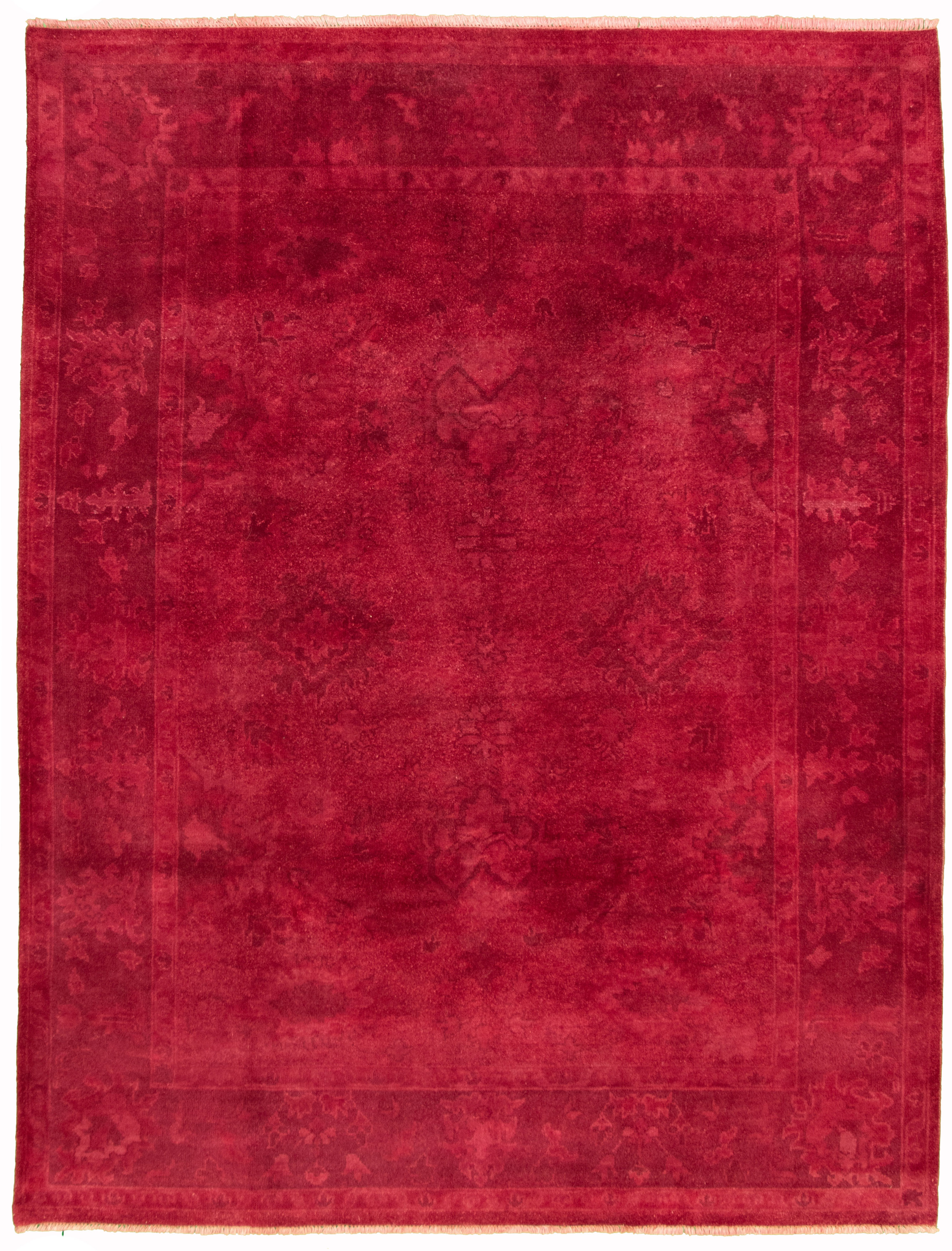 Hand-knotted Color transition Burgundy Wool Rug 8'0" x 10'7" Size: 8'0" x 10'7"  