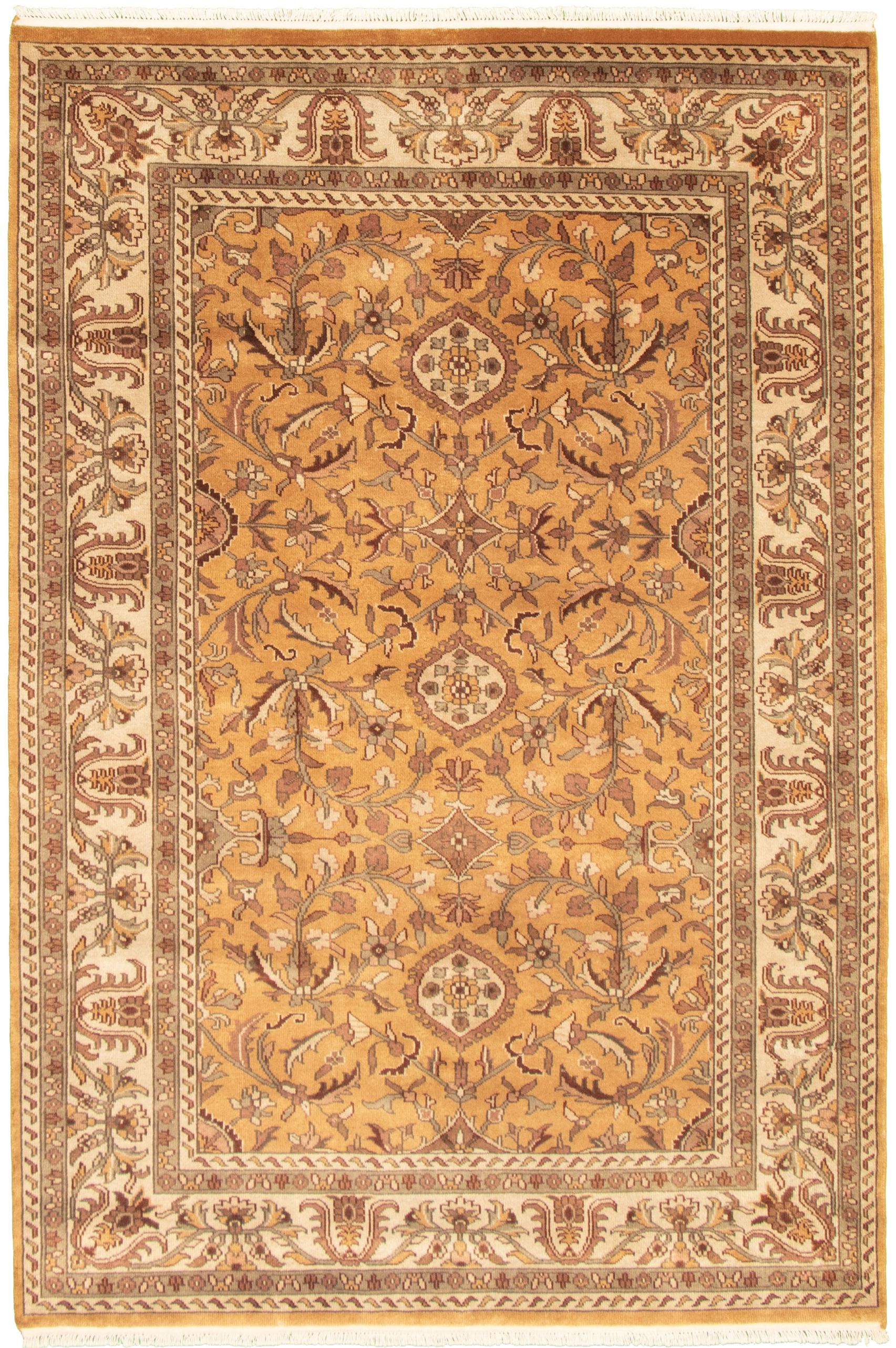 Hand-knotted Royal Mahal Light Brown Wool Rug 6'0" x 9'1" Size: 6'0" x 9'1"  