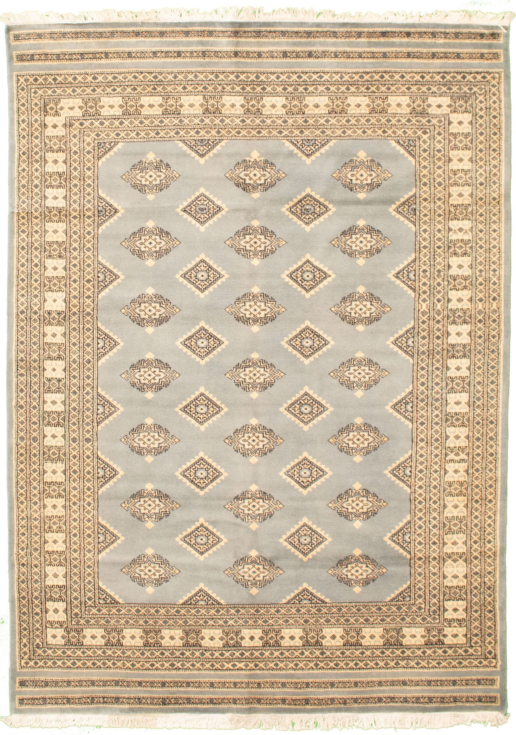 Hand-knotted Finest Peshawar Bokhara Light Grey Wool Rug 5'7" x 7'10" Size: 5'7" x 7'10"  