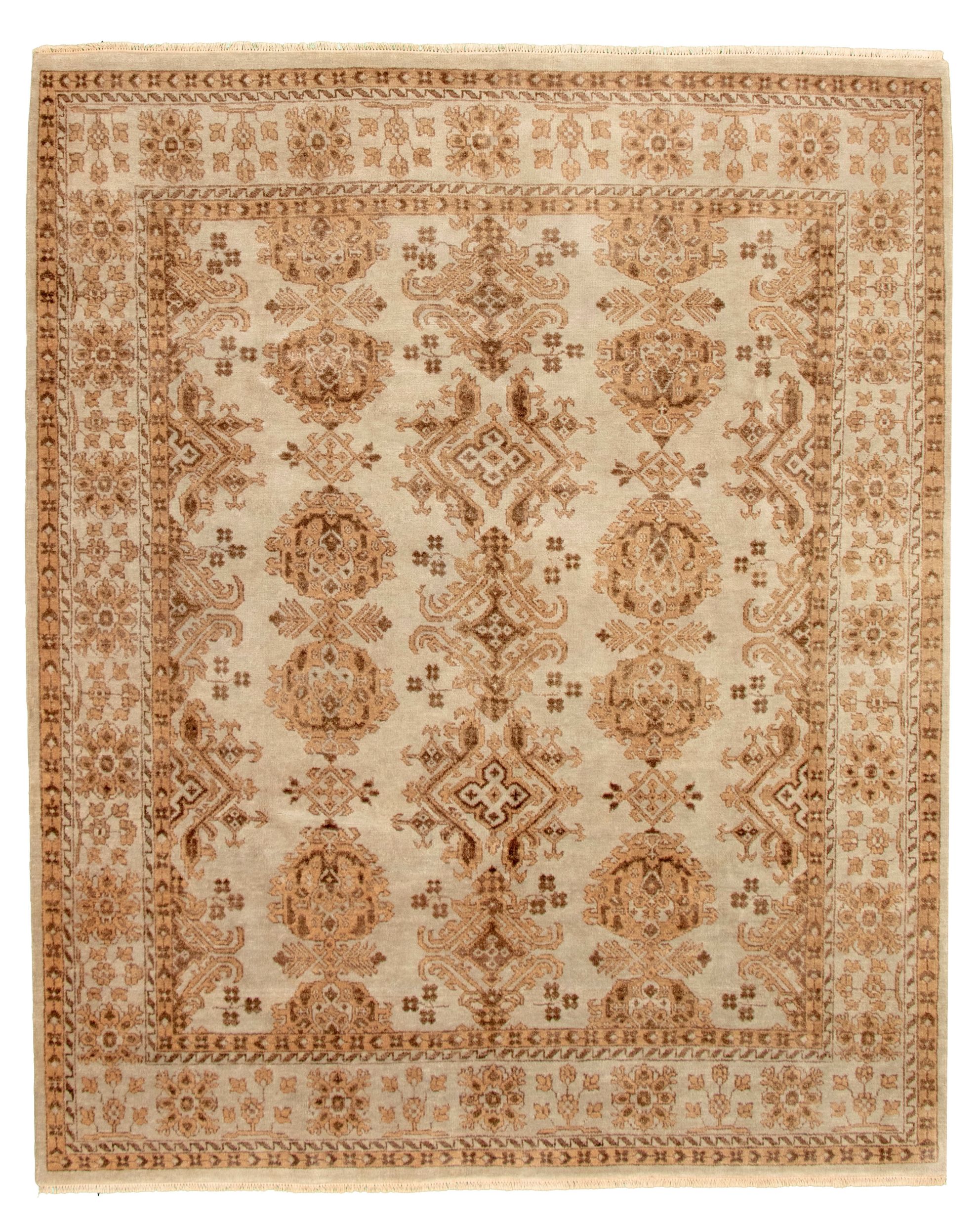 Hand-knotted Jamshidpour Light Grey Wool Rug 8'0" x 10'0"  Size: 8'0" x 10'0"  