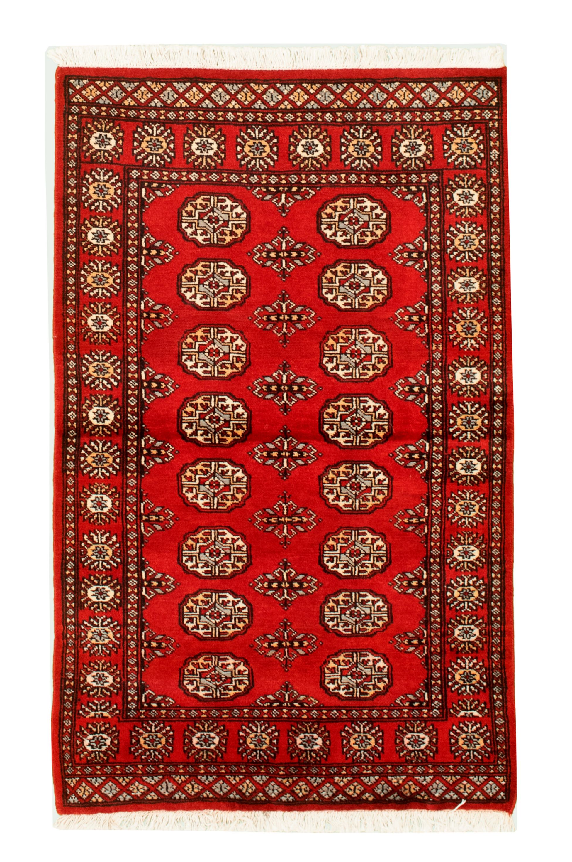 Hand-knotted Finest Peshawar Bokhara Red Wool Rug 3'0" x 4'11"  Size: 3'0" x 4'11"  