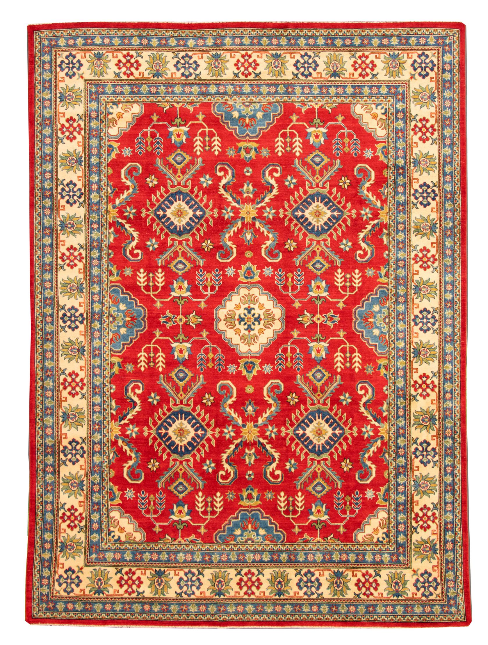Hand-knotted Finest Gazni Red Wool Rug 9'1" x 12'8" Size: 9'1" x 12'8"  