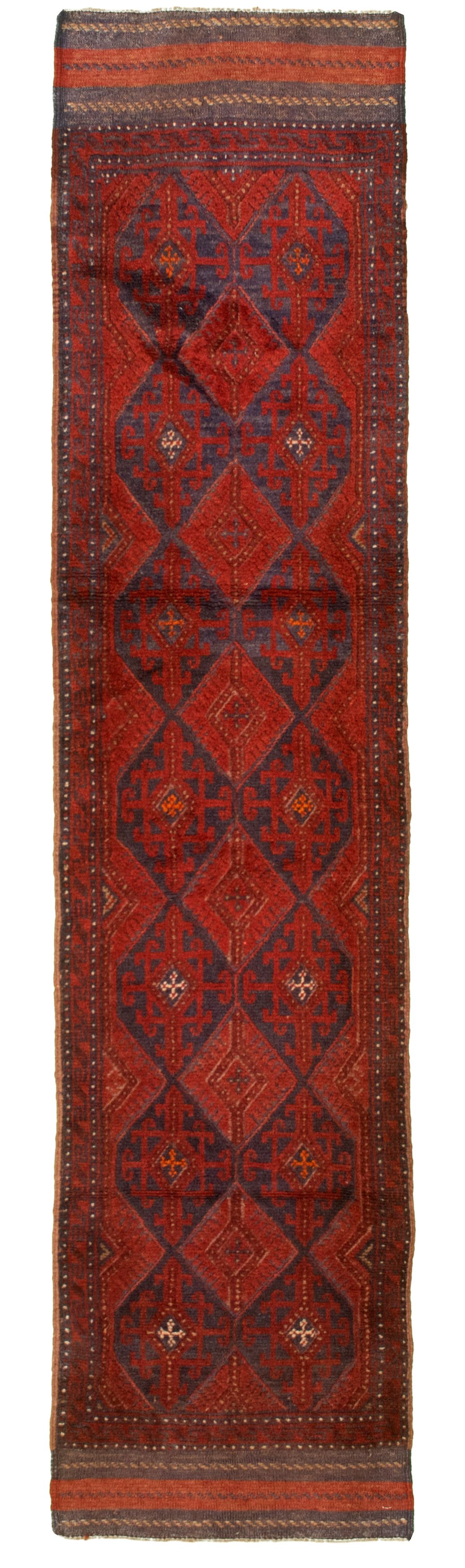 Hand-knotted Tajik Caucasian Dark Navy Wool Rug 2'1" x 8'10" Size: 2'1" x 8'10"  