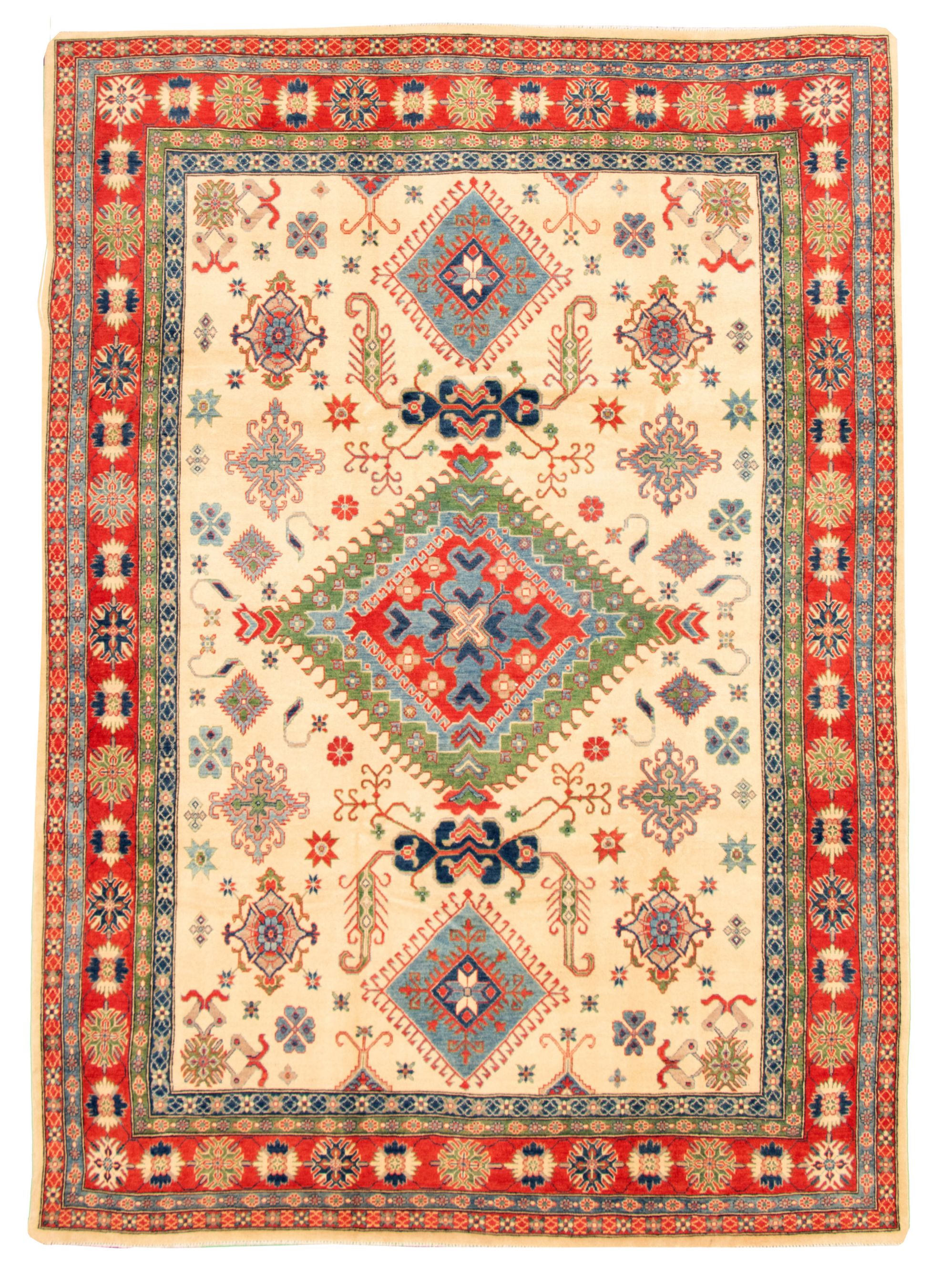 Hand-knotted Finest Gazni Ivory Wool Rug 8'10" x 12'4" Size: 8'10" x 12'4"  