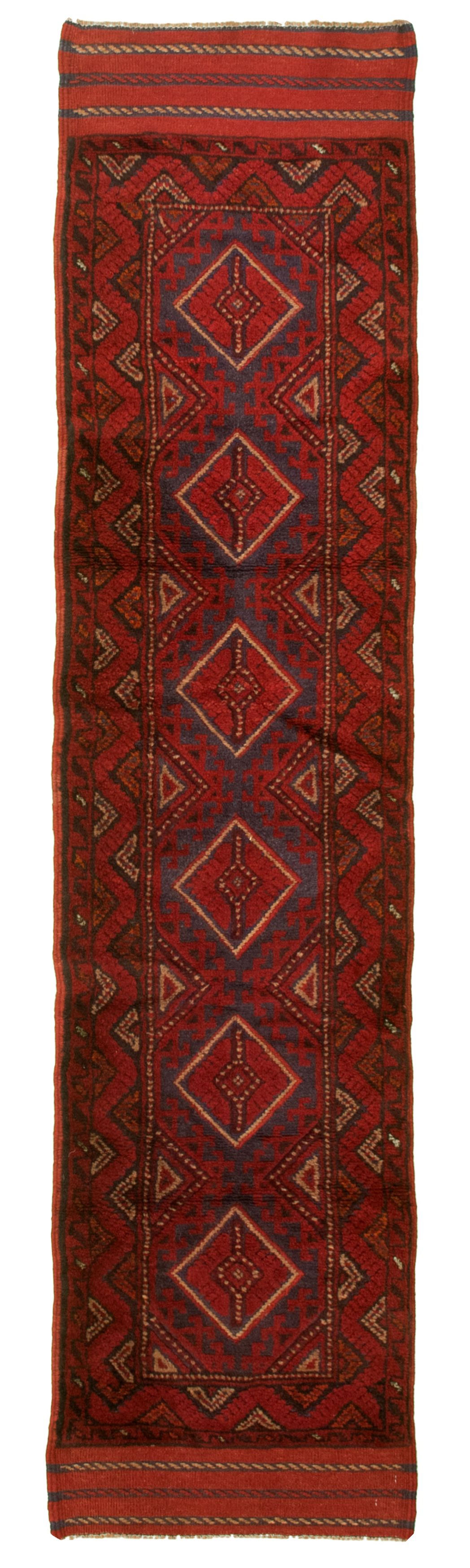 Hand-knotted Tajik Caucasian Red Wool Rug 2'0" x 8'3" (20) Size: 2'0" x 8'3"  