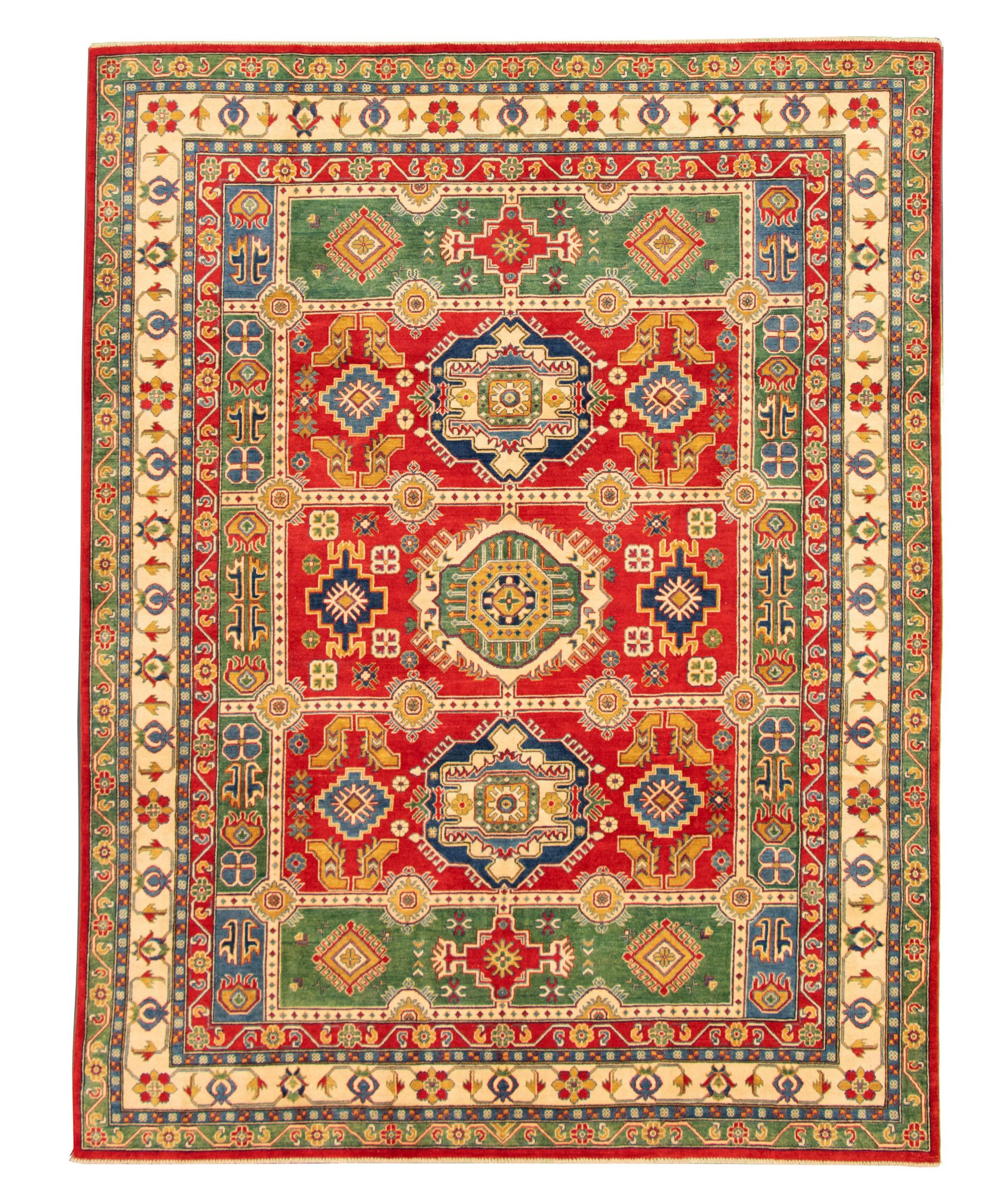 Hand-knotted Finest Gazni Red Wool Rug 9'0" x 11'9"  Size: 9'0" x 11'9"  