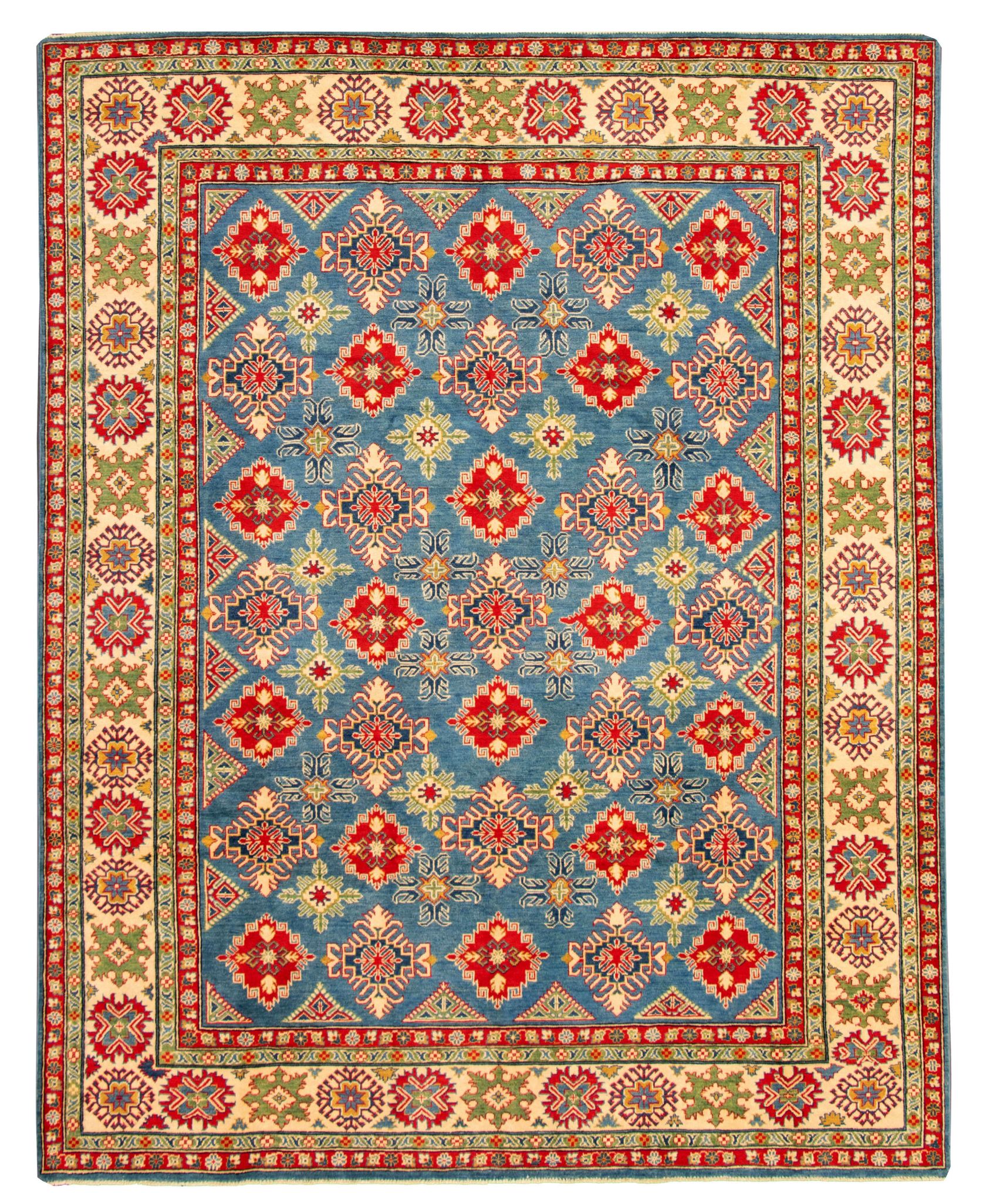 Hand-knotted Finest Gazni Blue Wool Rug 9'4" x 11'9" Size: 9'4" x 11'9"  