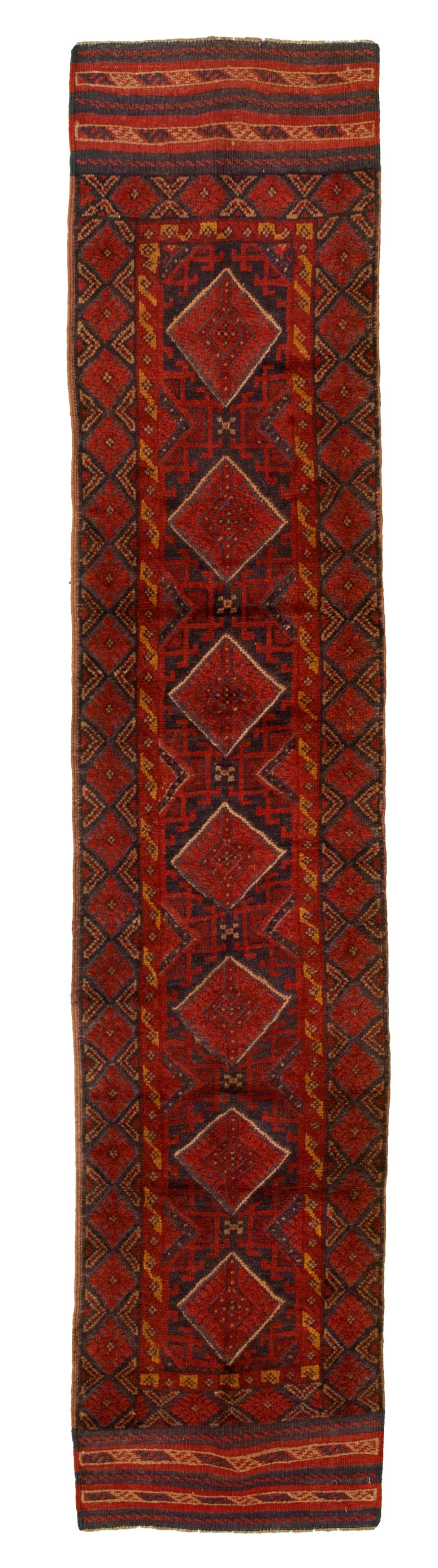 Hand-knotted Tajik Caucasian Red Wool Rug 2'1" x 8'11"  Size: 2'1" x 8'11"  