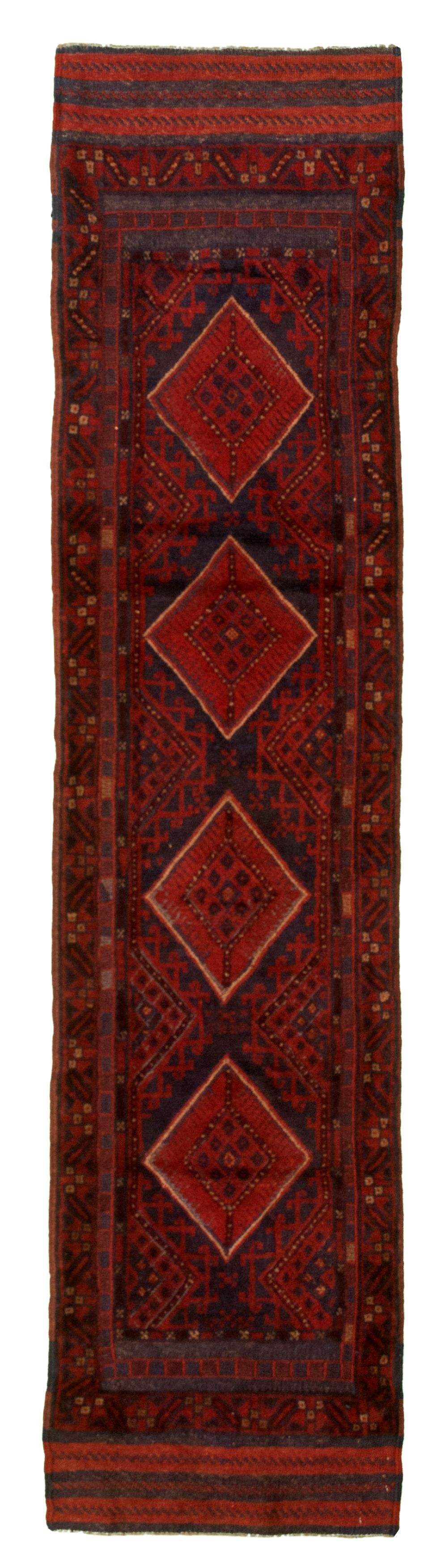 Hand-knotted Tajik Caucasian Red Wool Rug 2'2" x 8'8"  Size: 2'2" x 8'8"  