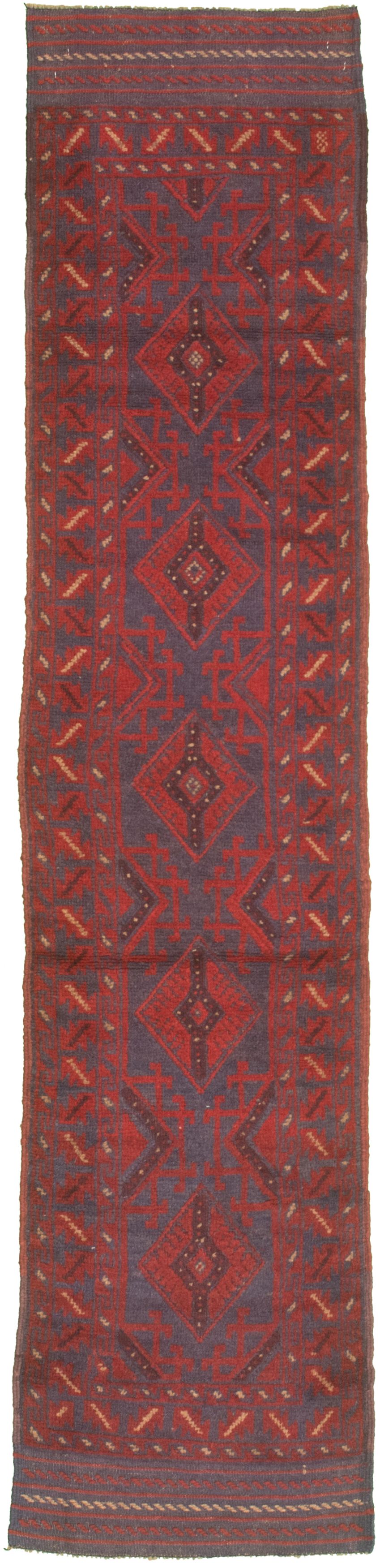 Hand-knotted Tajik Caucasian Red Wool Rug 1'10" x 8'8"  Size: 1'10" x 8'8"  