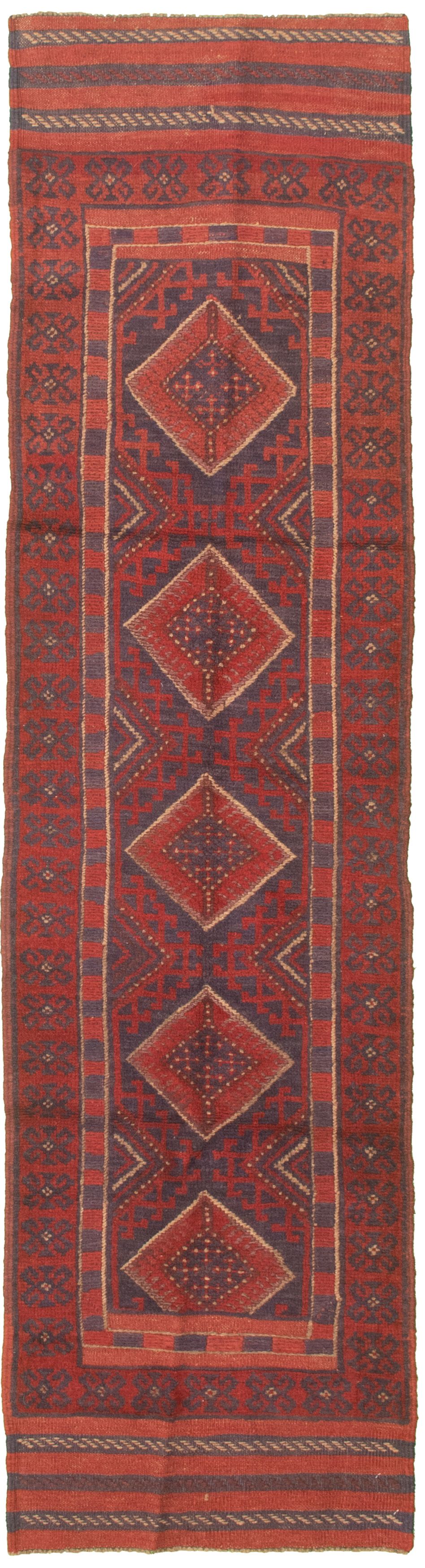 Hand-knotted Tajik Caucasian Red Wool Rug 2'0" x 8'11"  Size: 2'0" x 8'11"  