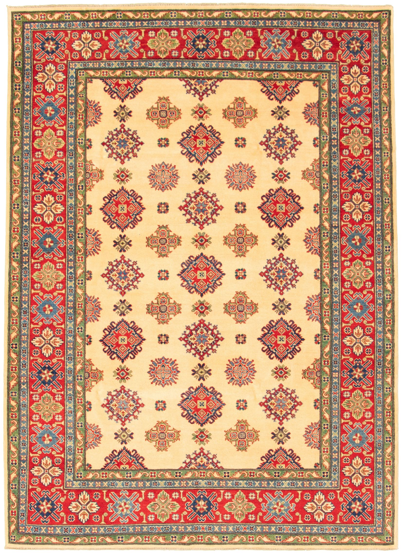 Hand-knotted Finest Gazni Ivory Wool Rug 6'9" x 9'9" Size: 6'9" x 9'9"  