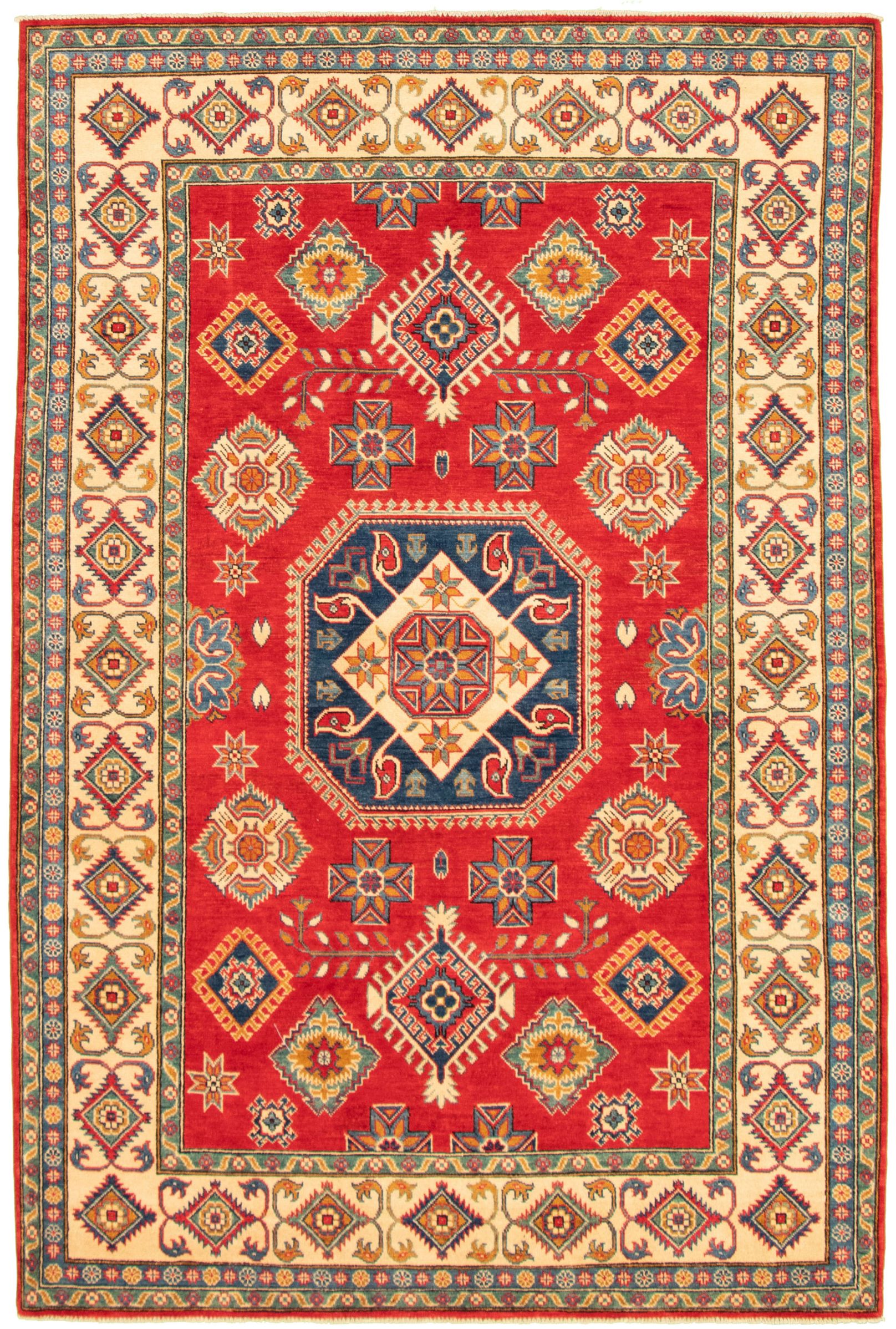Hand-knotted Finest Gazni Red Wool Rug 6'3" x 9'3"  Size: 6'3" x 9'3"  