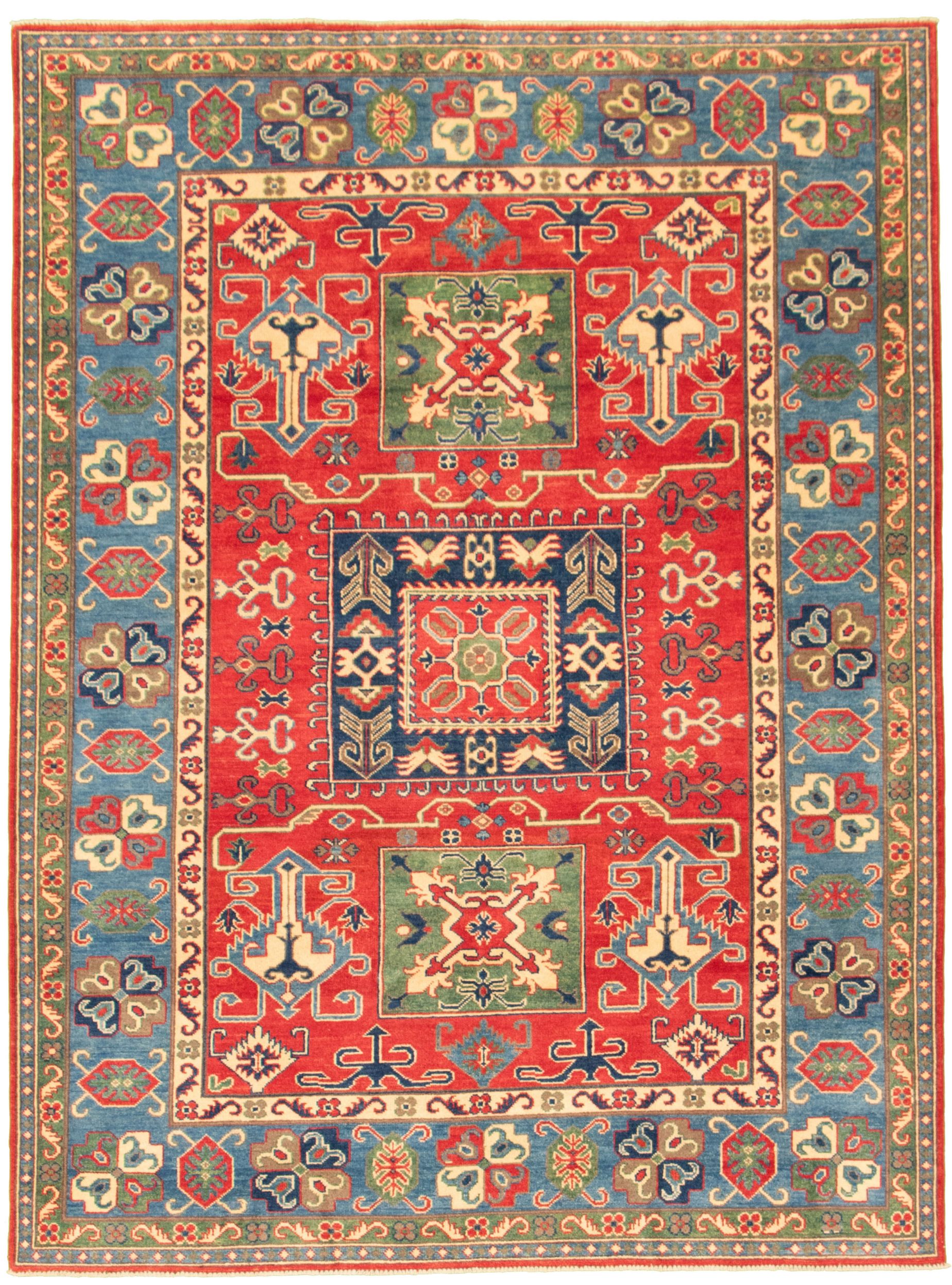 Hand-knotted Finest Gazni Red Wool Rug 6'3" x 8'8" Size: 6'3" x 8'8"  